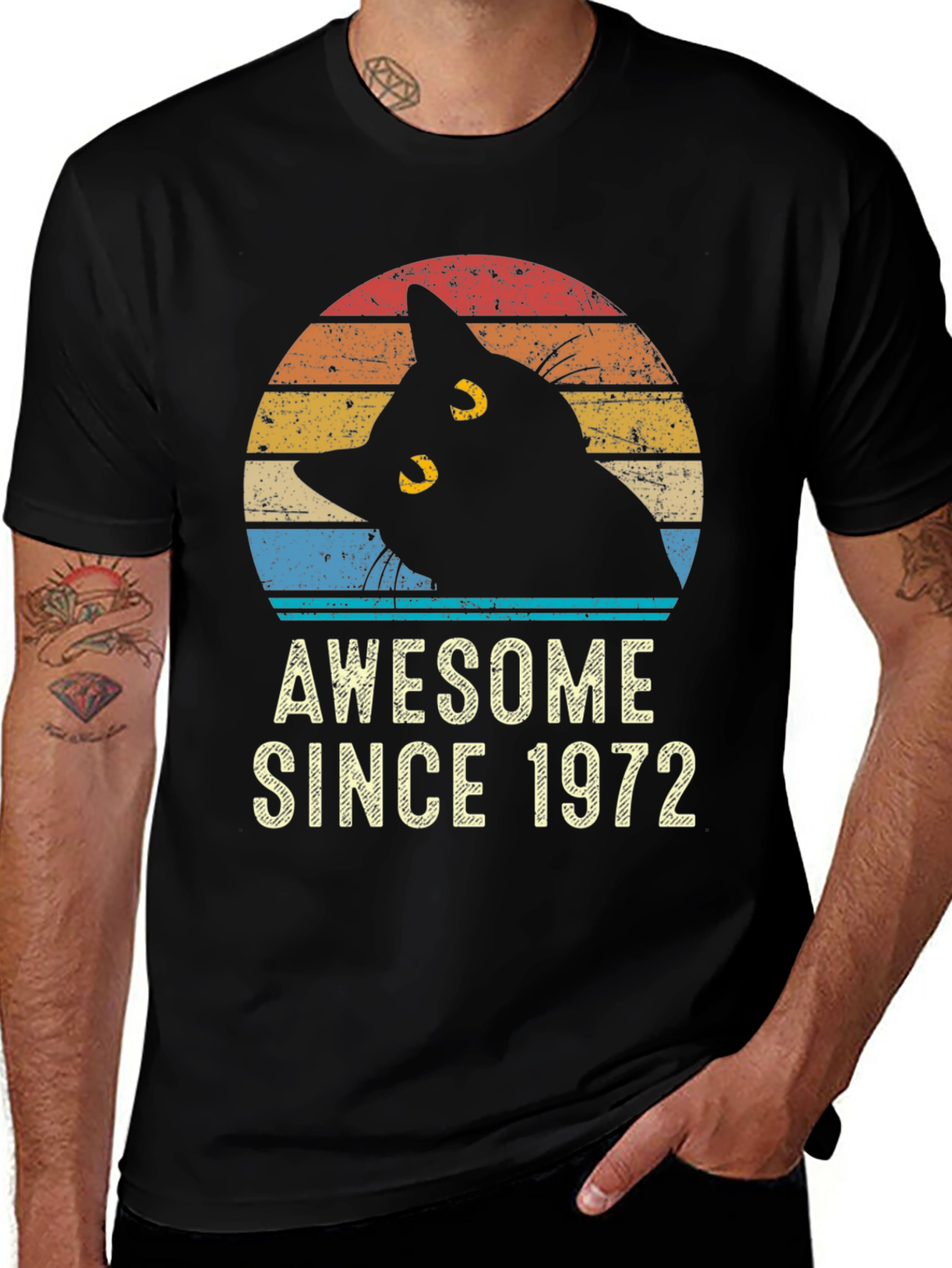 Variant 16 of Awesome Since 1972 Cat T-Shirt