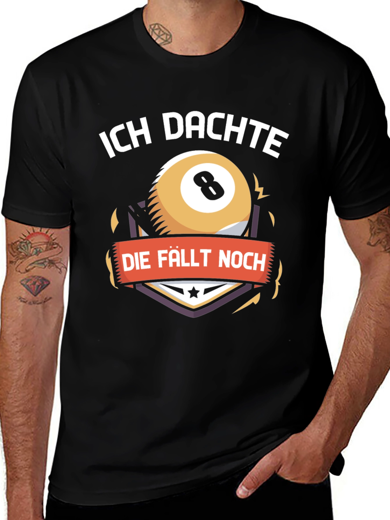 Ich Dachte T-Shirt - Billiards 8 Ball Graphic Tee