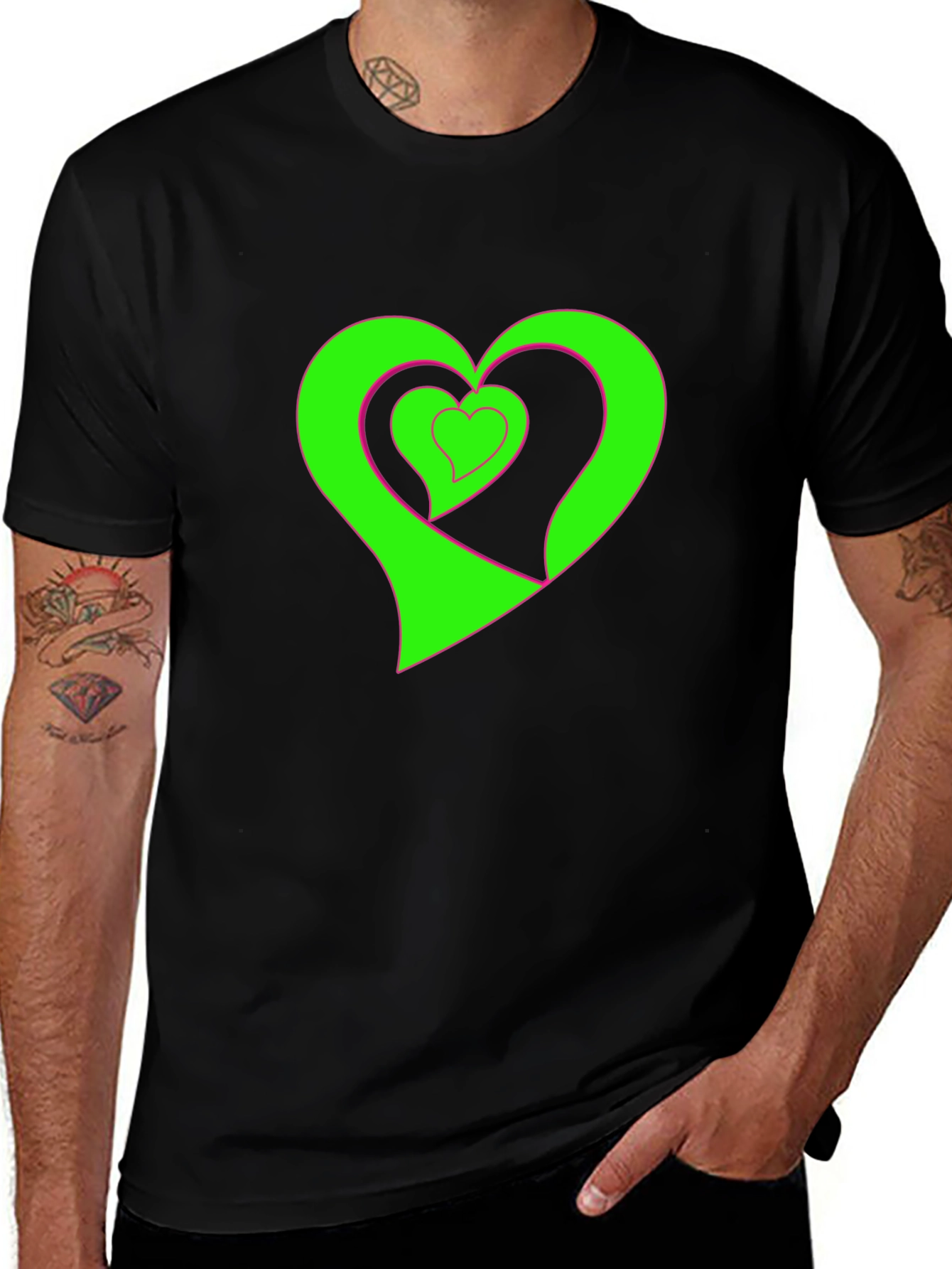 Variant 23 of Heart Graphic Black Tee
