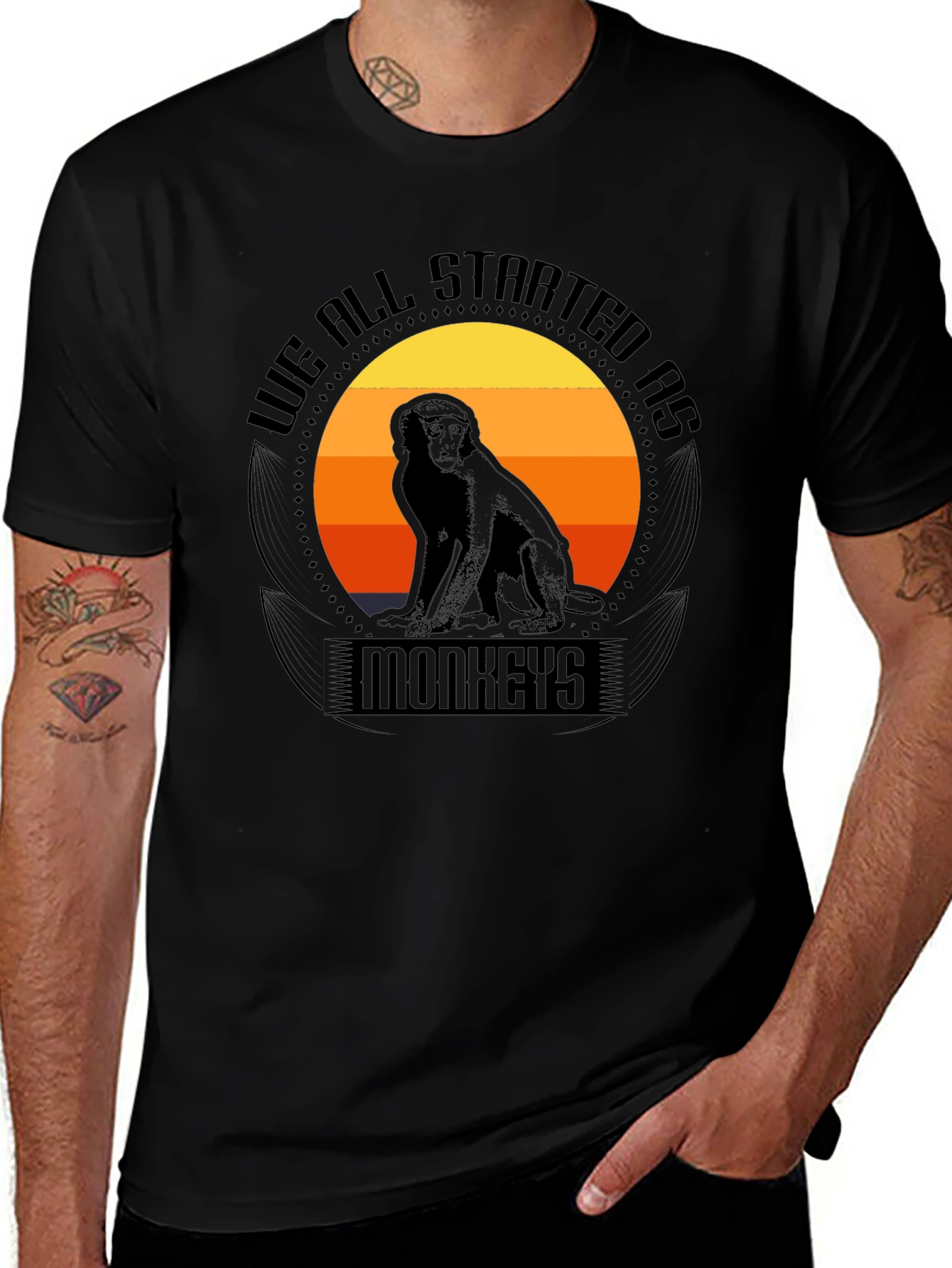 Variant 23 of We All Started As Monkeys Graphic Tee