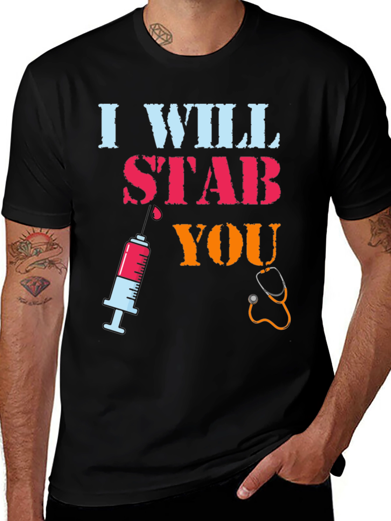 Variant 22 of I Will Stab You Nurse T-Shirt
