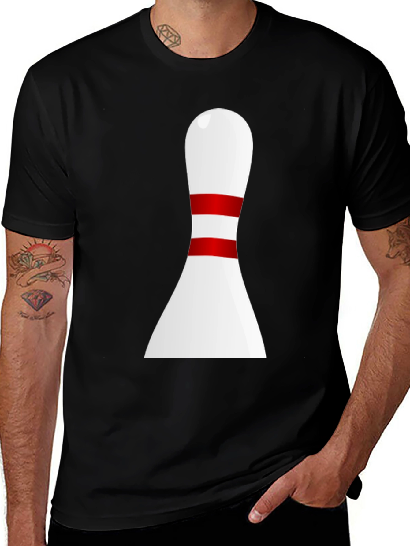 Variant 29 of Bowling Pin Graphic T-Shirt - Casual Wear
