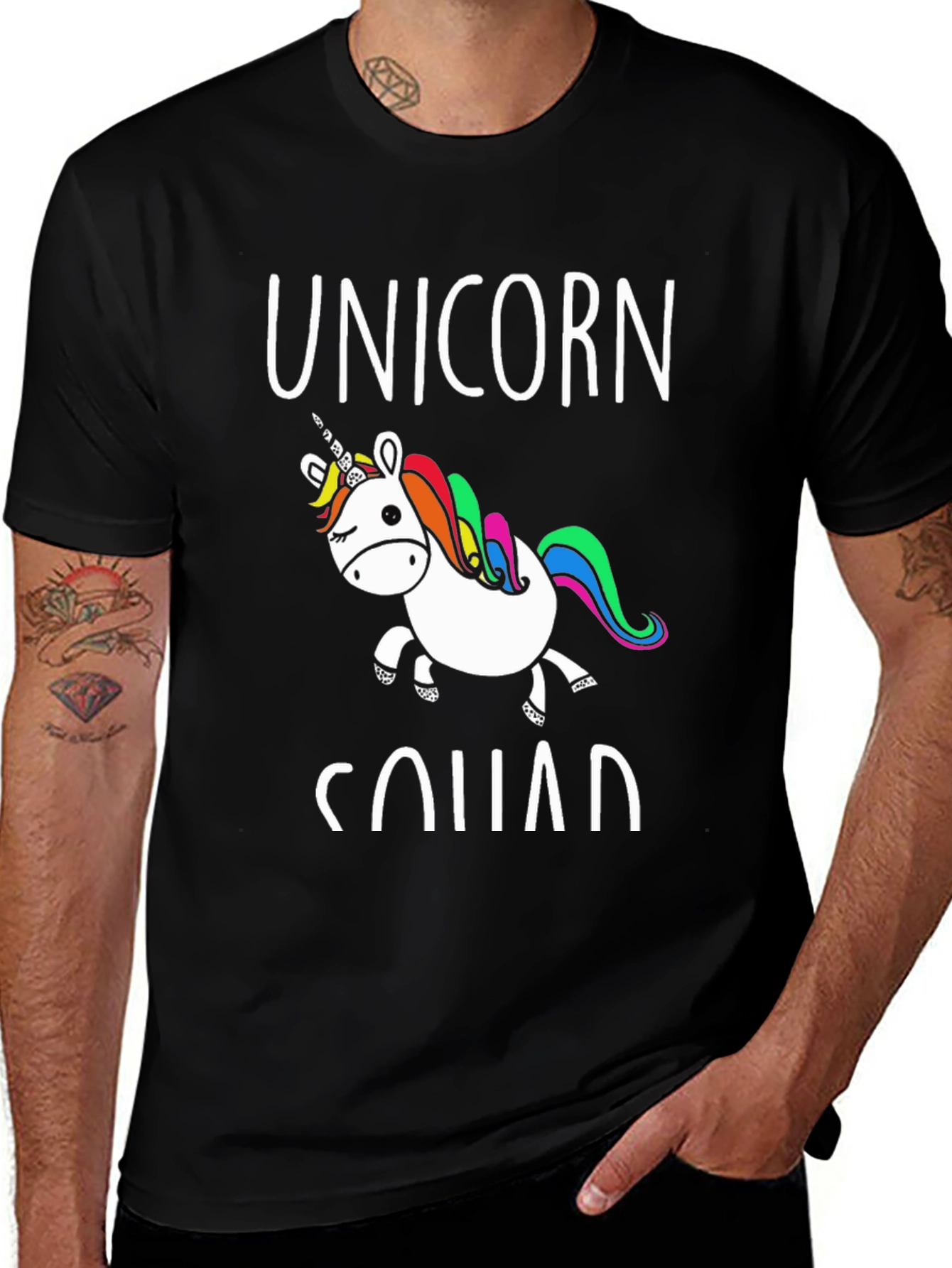 Variant 15 of Unicorn Squad Graphic Tee - Black