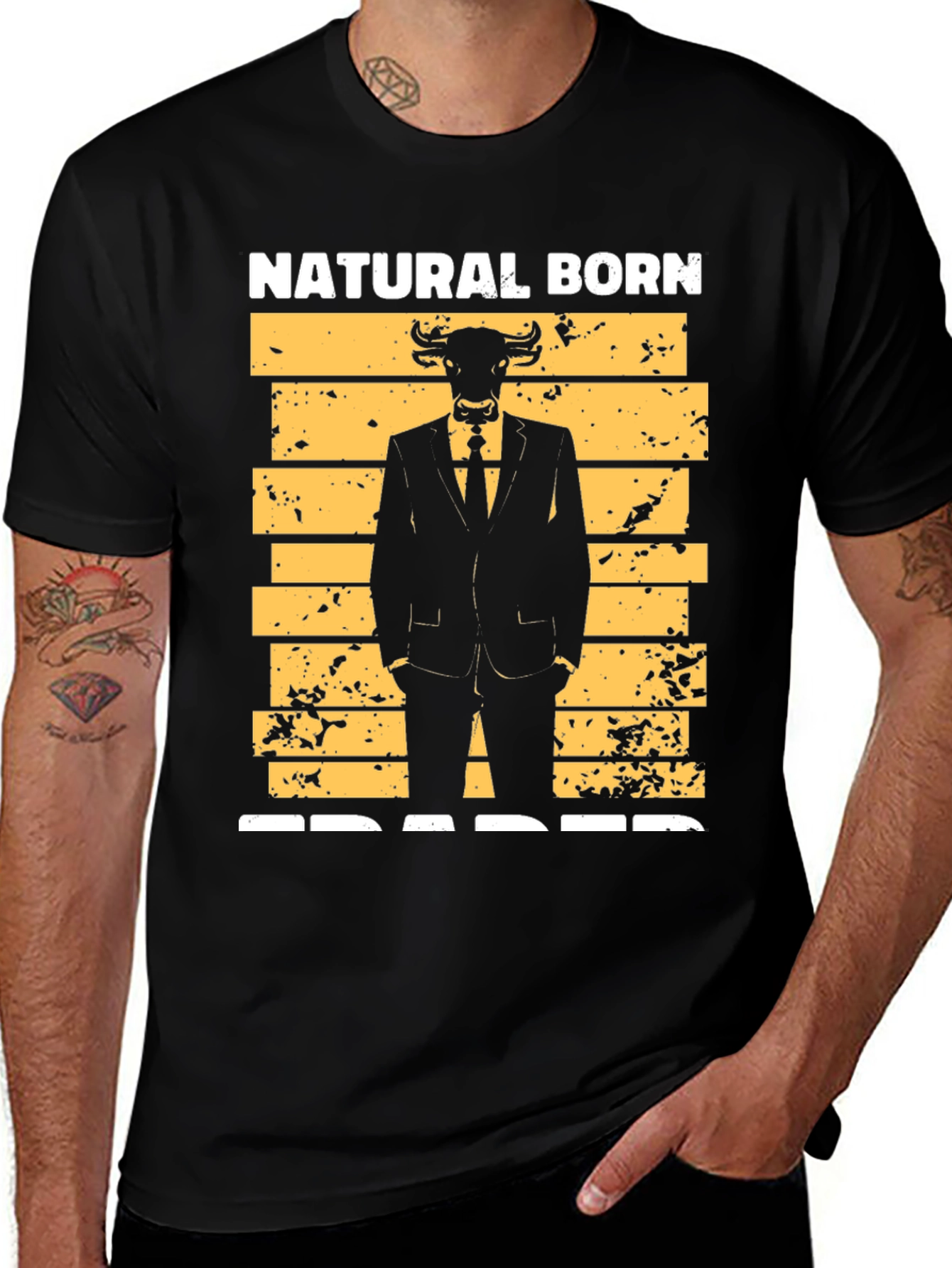 Variant 24 of Natural Born Trader Bull Graphic Tee - Stock Market Apparel