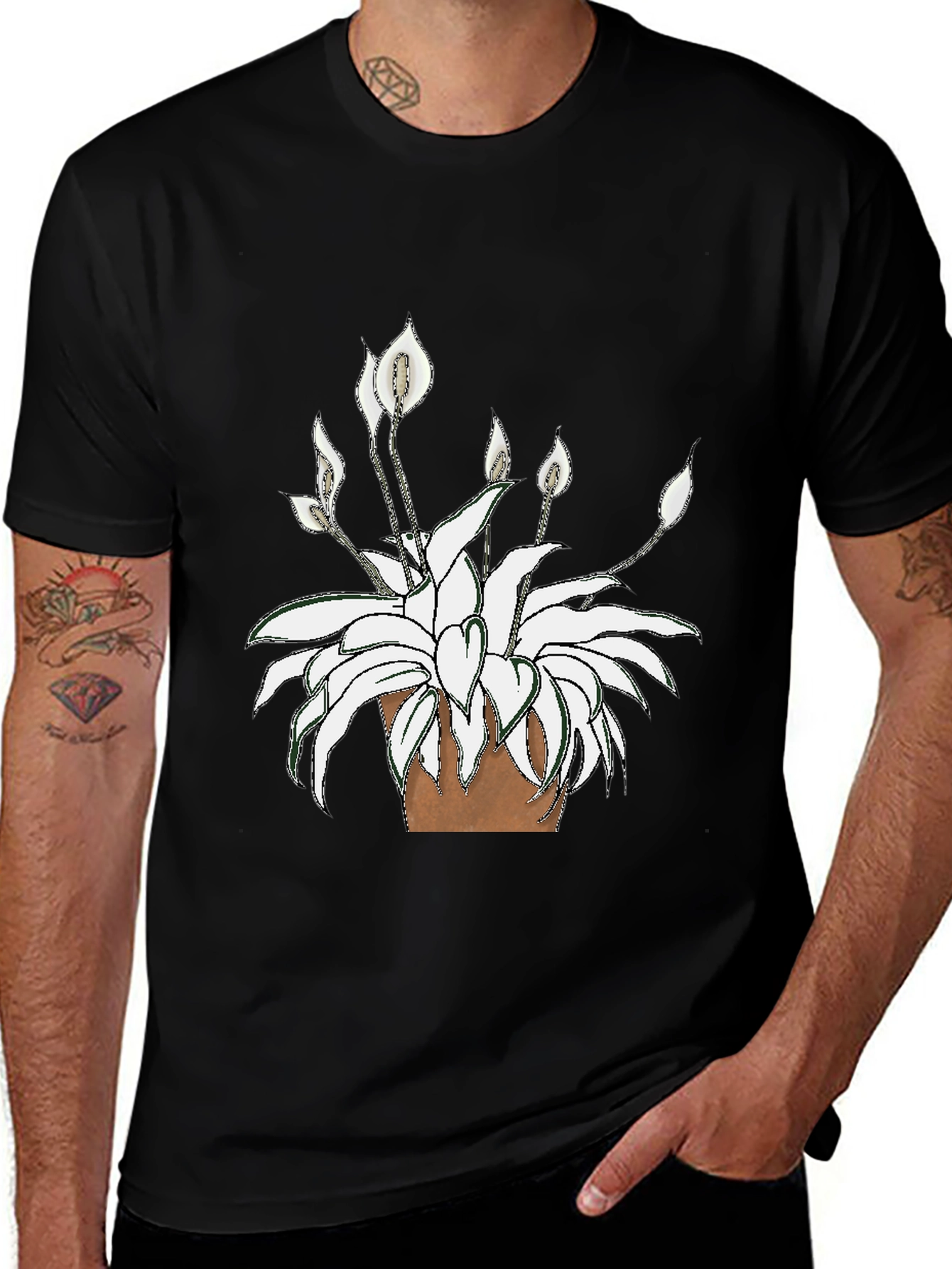 Peace Lily Plant Graphic T-Shirt
