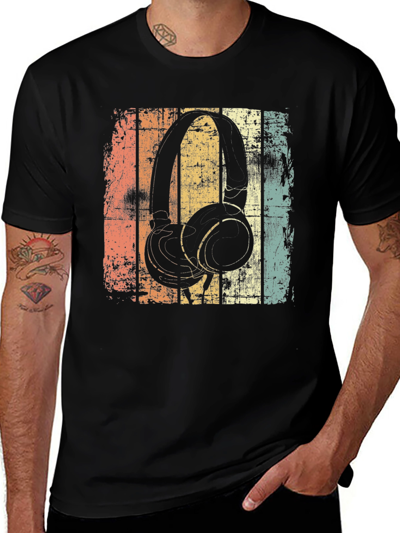 Variant 13 of Retro Headphones Graphic T-Shirt - Vintage Style