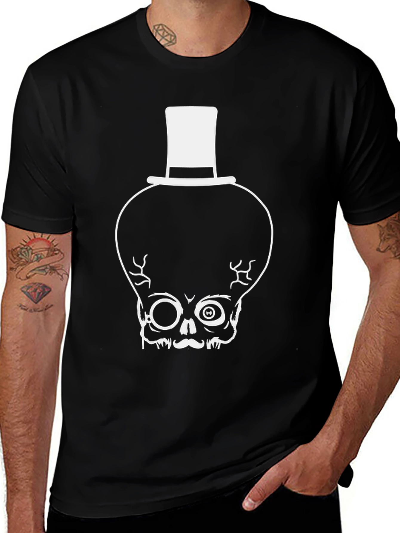 Variant 26 of Skull Top Hat T-Shirt - Unique Graphic Tee