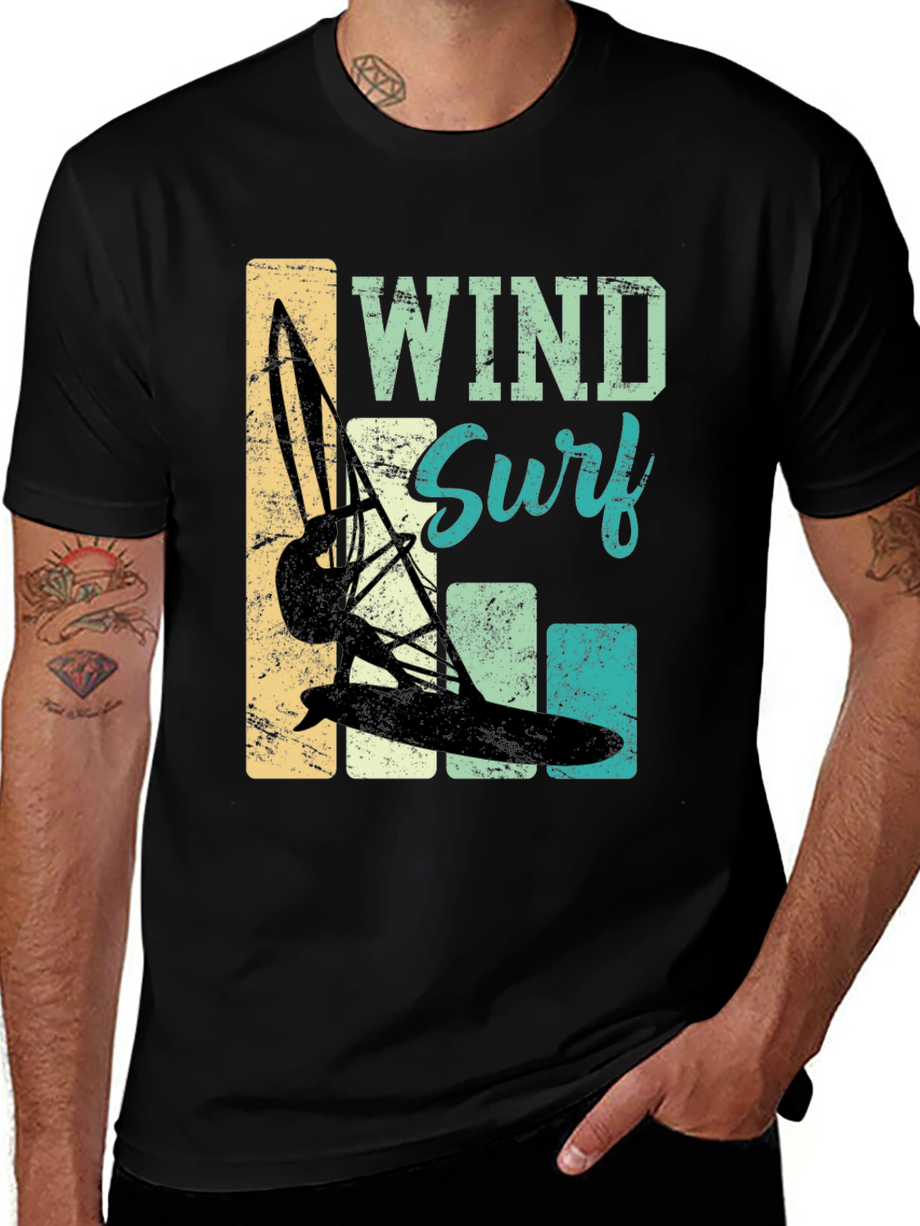 Variant 7 of Wind Surf T-Shirt: Retro Style Surfing Tee