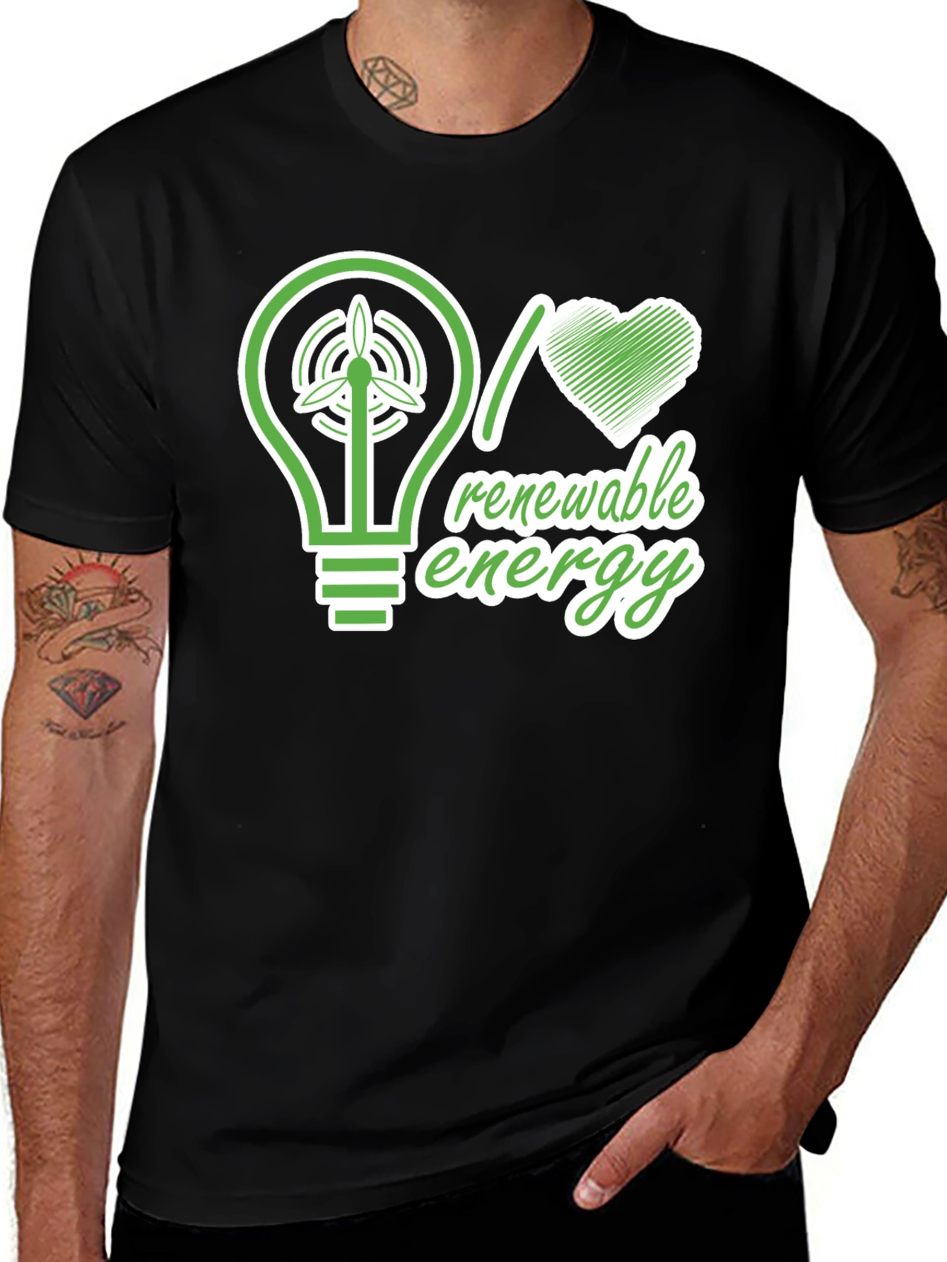 Renewable Energy Graphic T-Shirt - Eco-Friendly Design