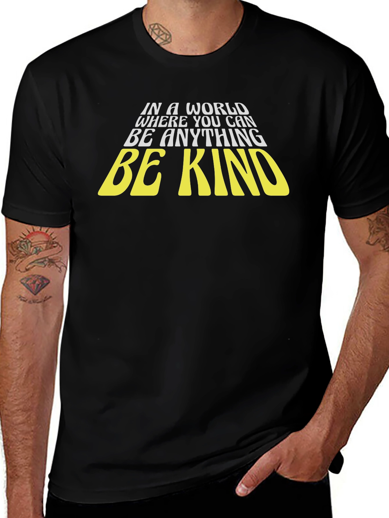 Variant 11 of Be Kind Graphic T-Shirt - Black