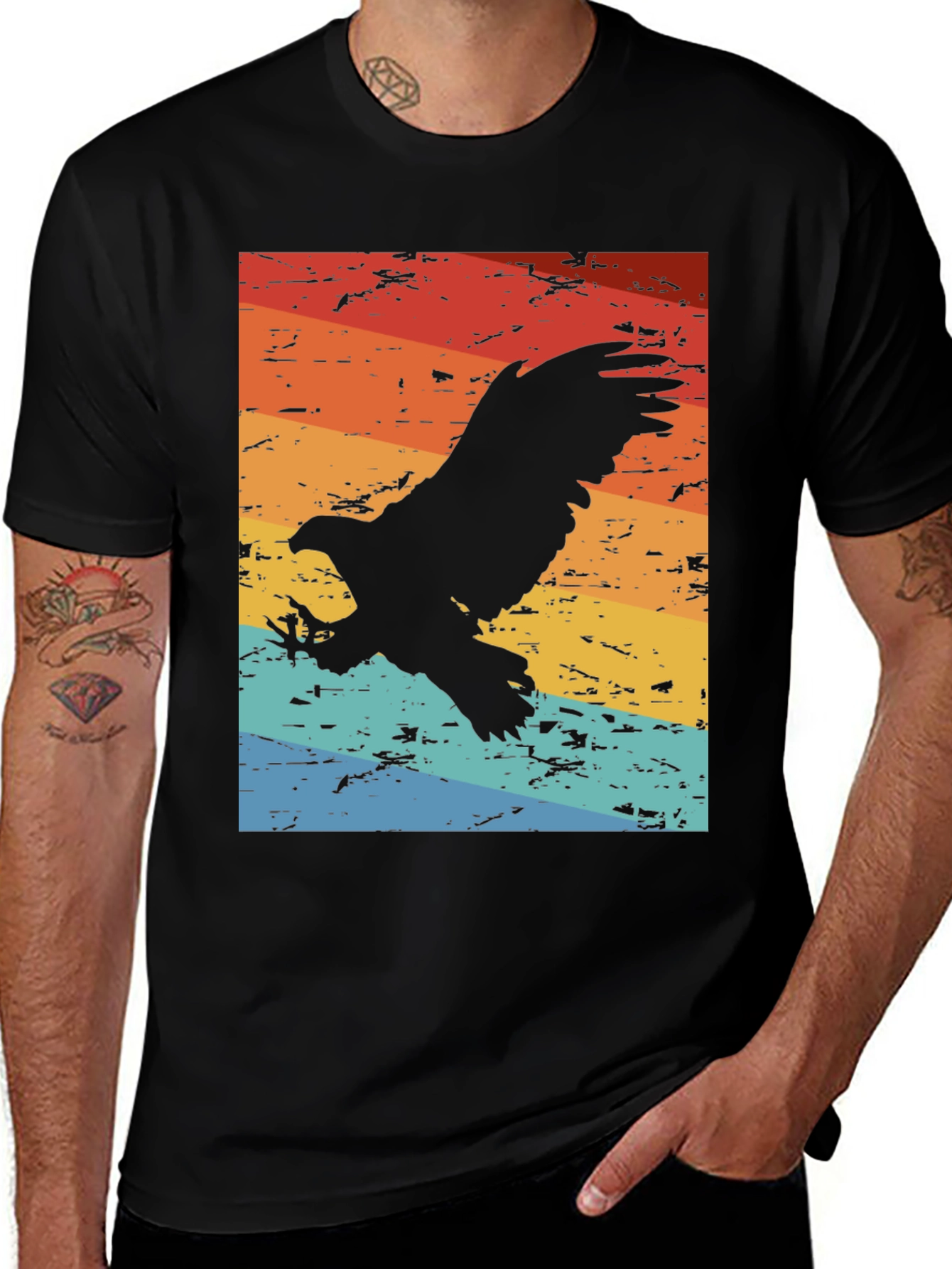 Variant 17 of Vintage Eagle Graphic Tee - Retro Style Men's T-Shirt