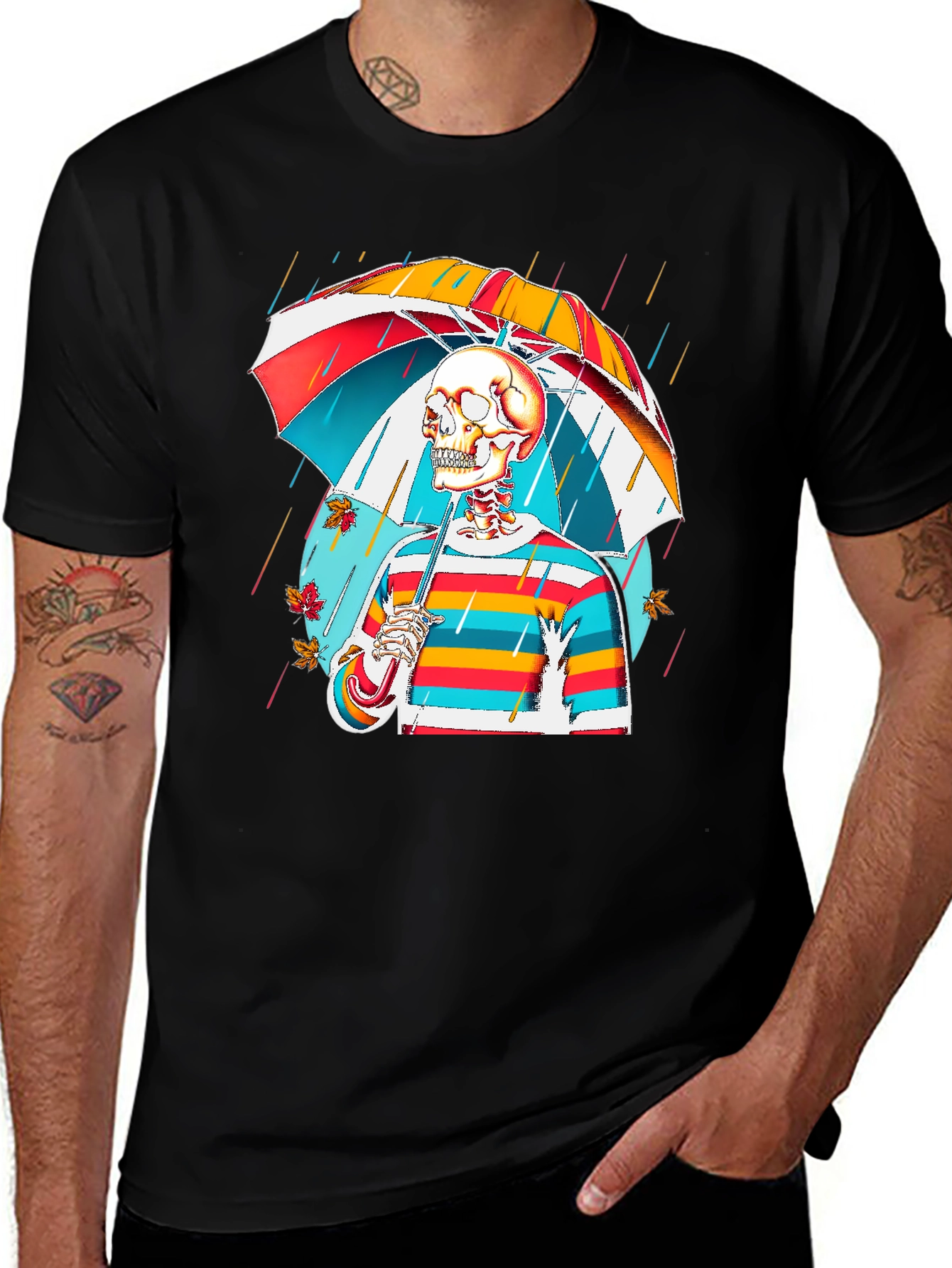 Variant 22 of Colorful Skeleton Umbrella T-Shirt