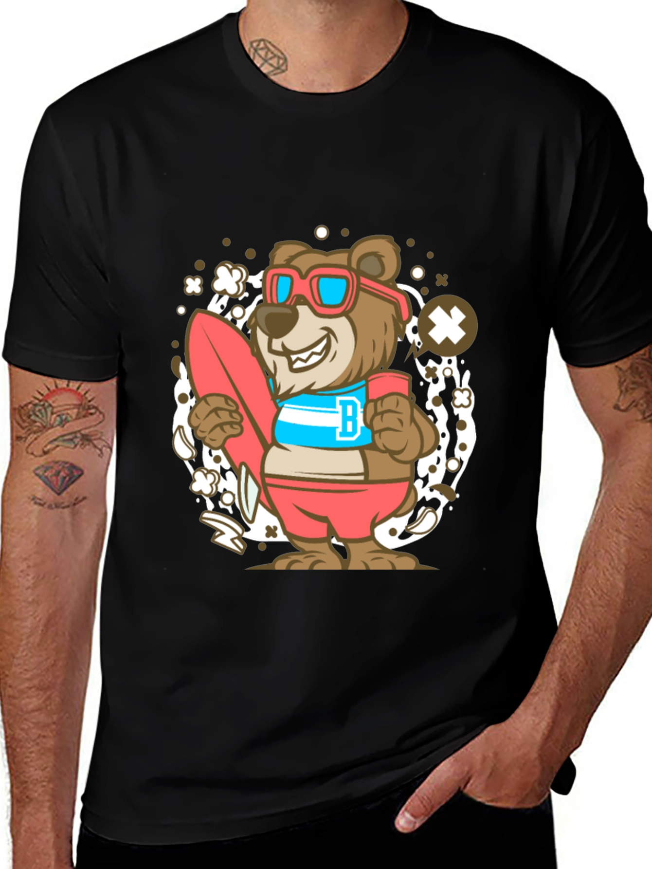 Variant 3 of Bear Surfer Graphic T-Shirt