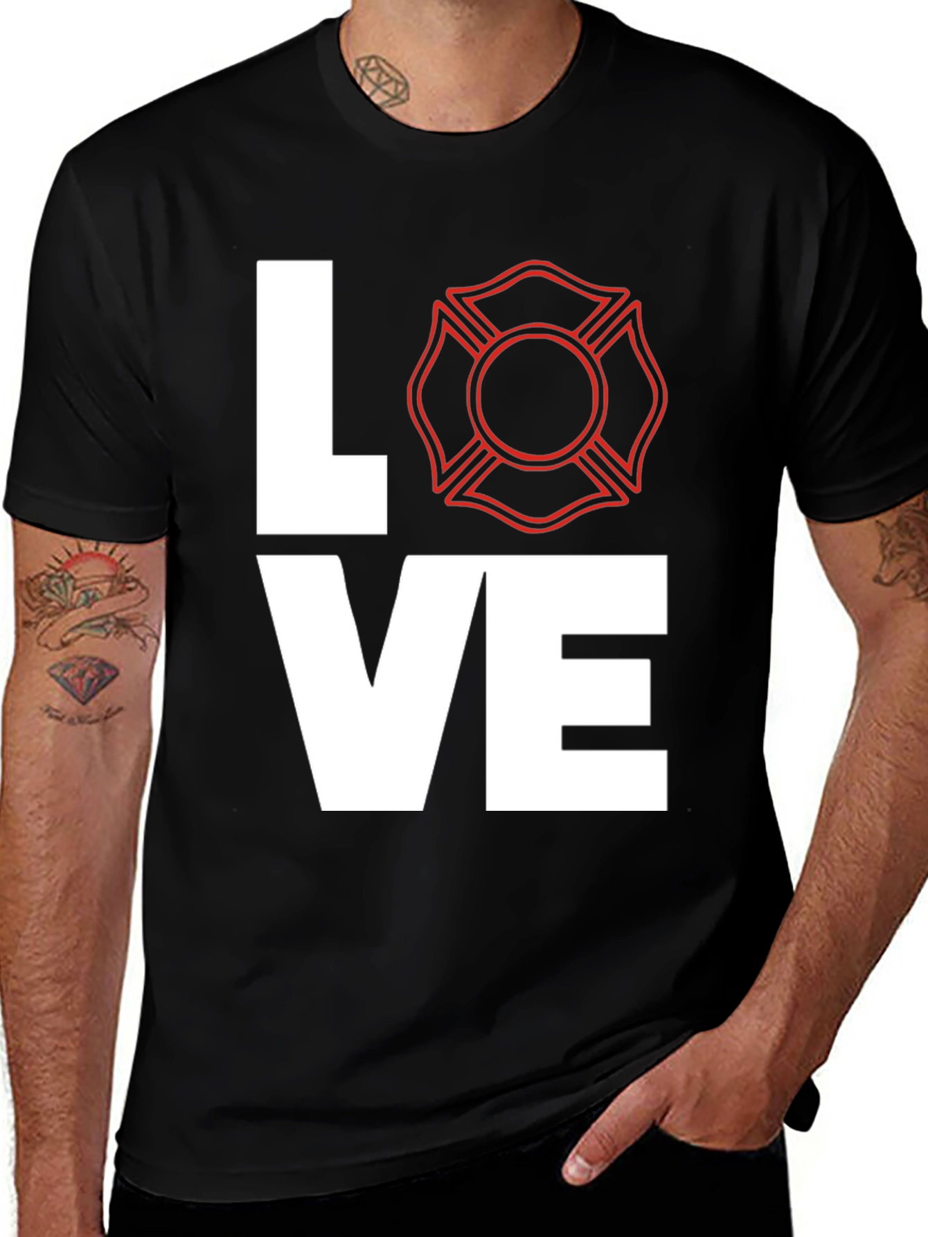 Variant 8 of Firefighter Love Graphic T-Shirt