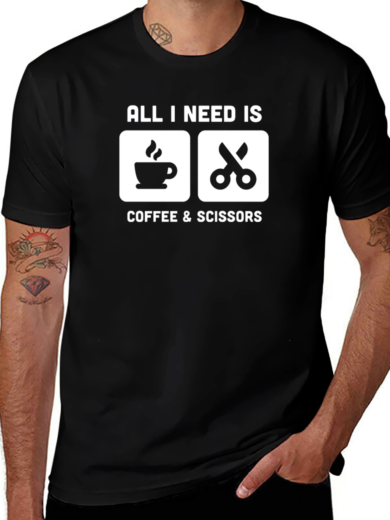 Variant 16 of Coffee & Scissors T-Shirt - Hairdresser, Stylist, Barber Tee