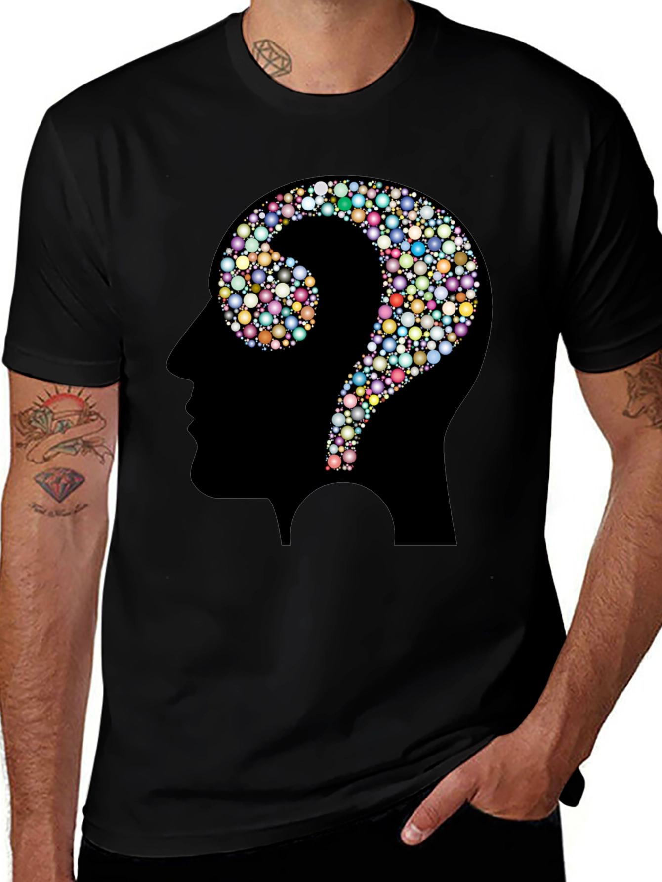 Variant 17 of Thinking Question Mark Head T-Shirt