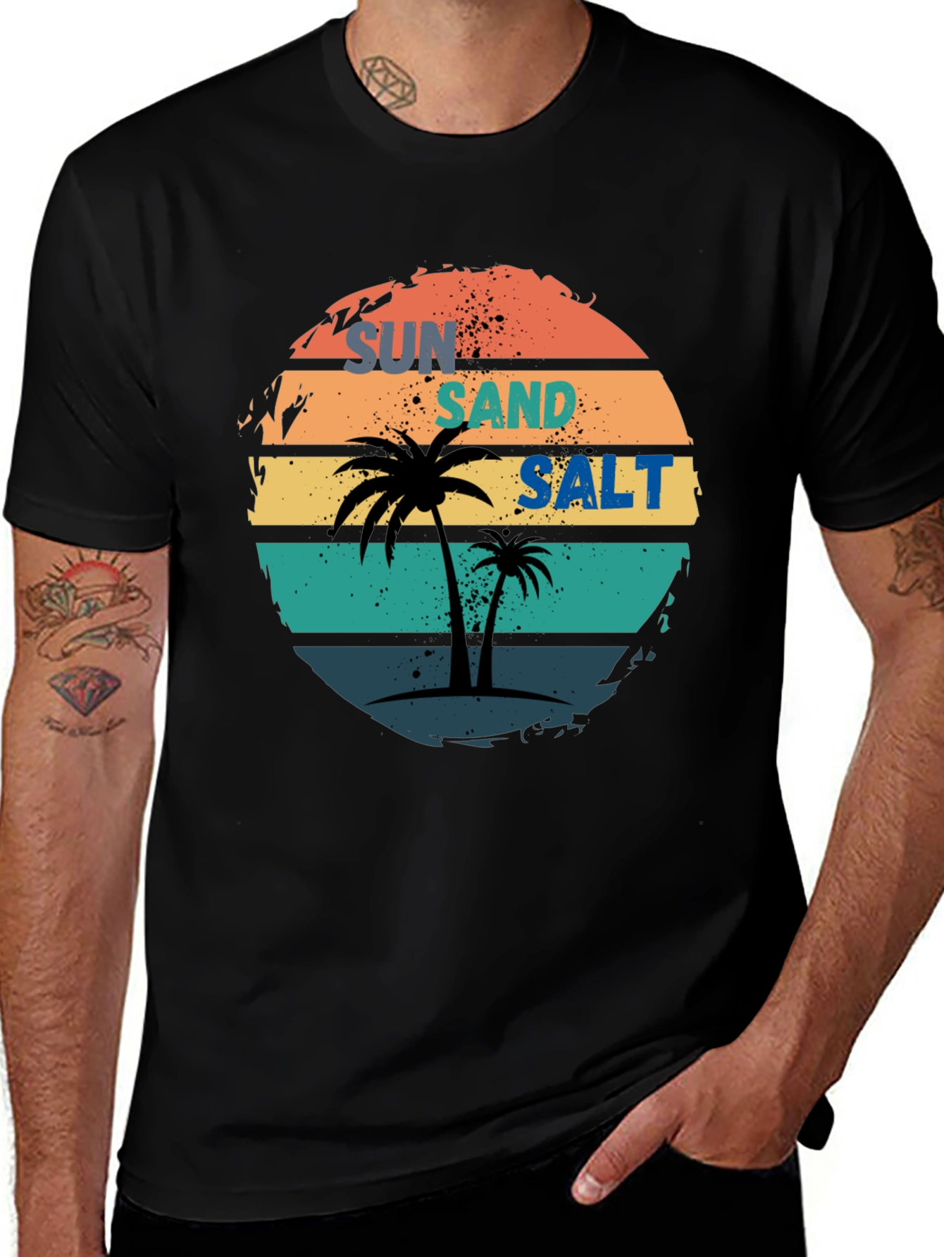 Variant 8 of Sun Sand Salt Palm Tree Graphic Tee