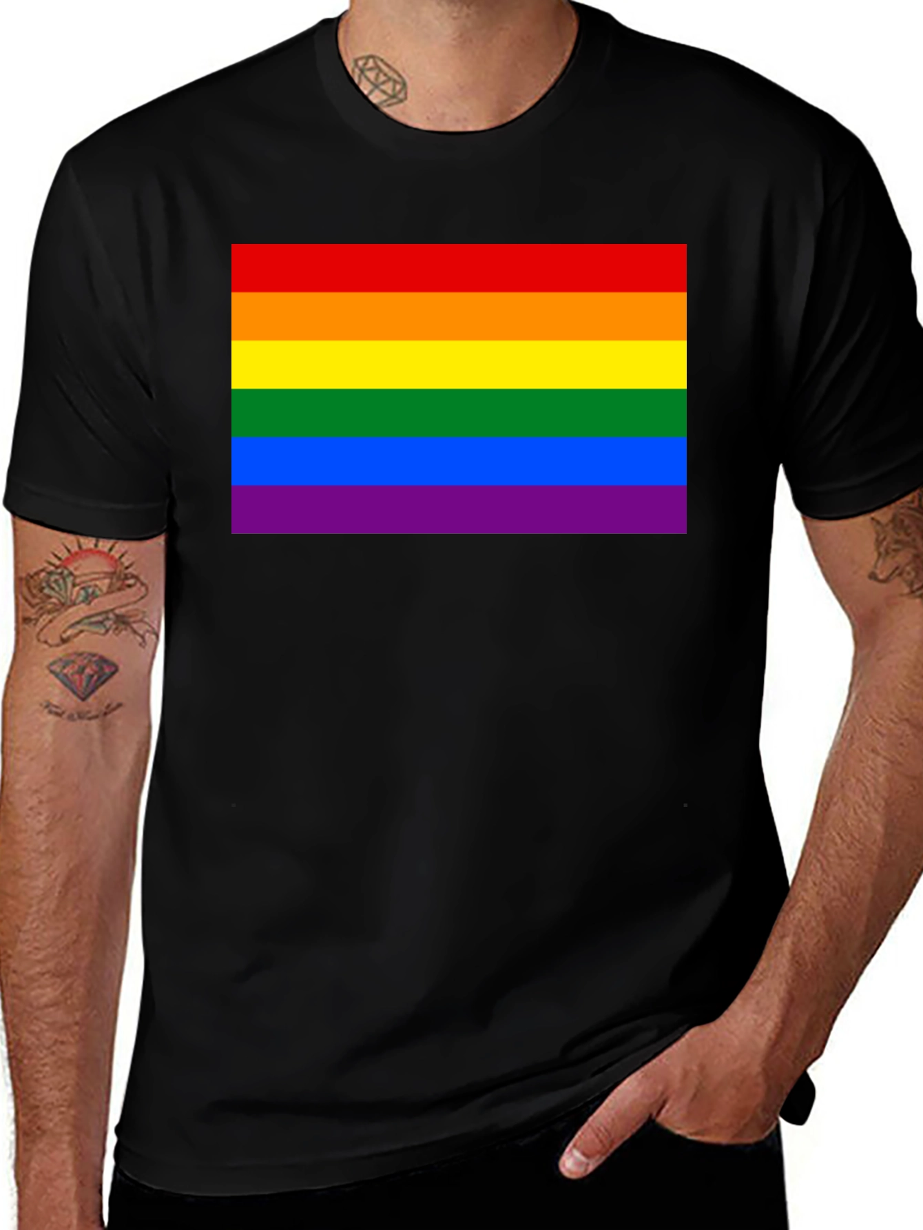 Variant 21 of Pride Rainbow Flag Graphic T-Shirt - Unisex