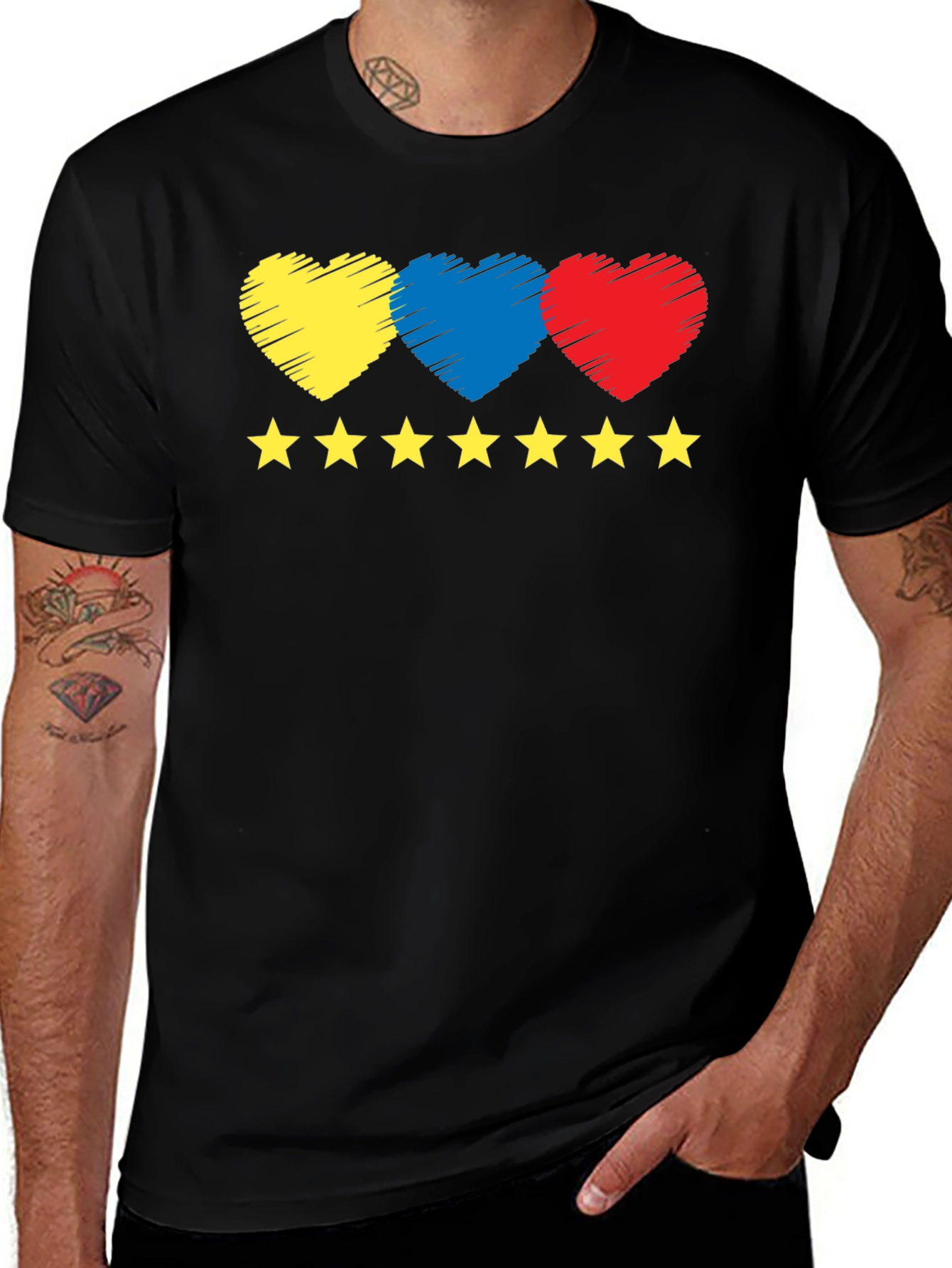 Variant 8 of Hearts and Stars Graphic T-Shirt