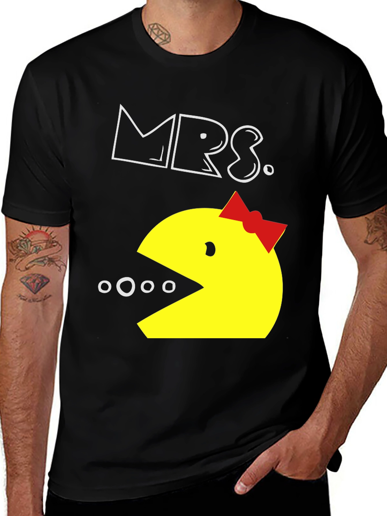 Variant 16 of Mrs. Pac-Man Graphic Tee - Gamer Bride T-Shirt