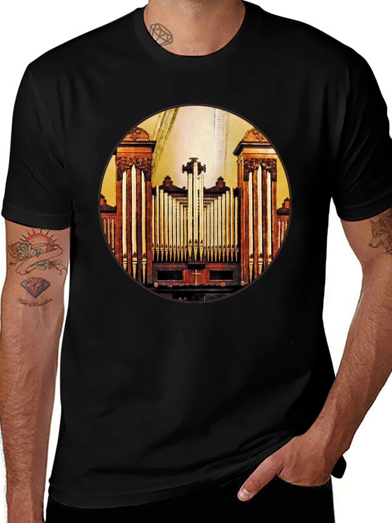 Variant 10 of Vintage Organ T-Shirt - Black