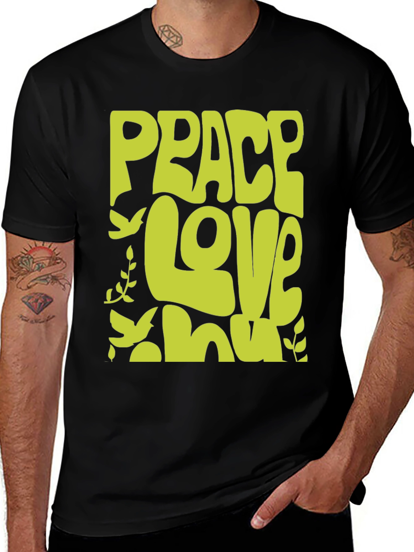 Peace Love T-Shirt - Retro Groovy Tee