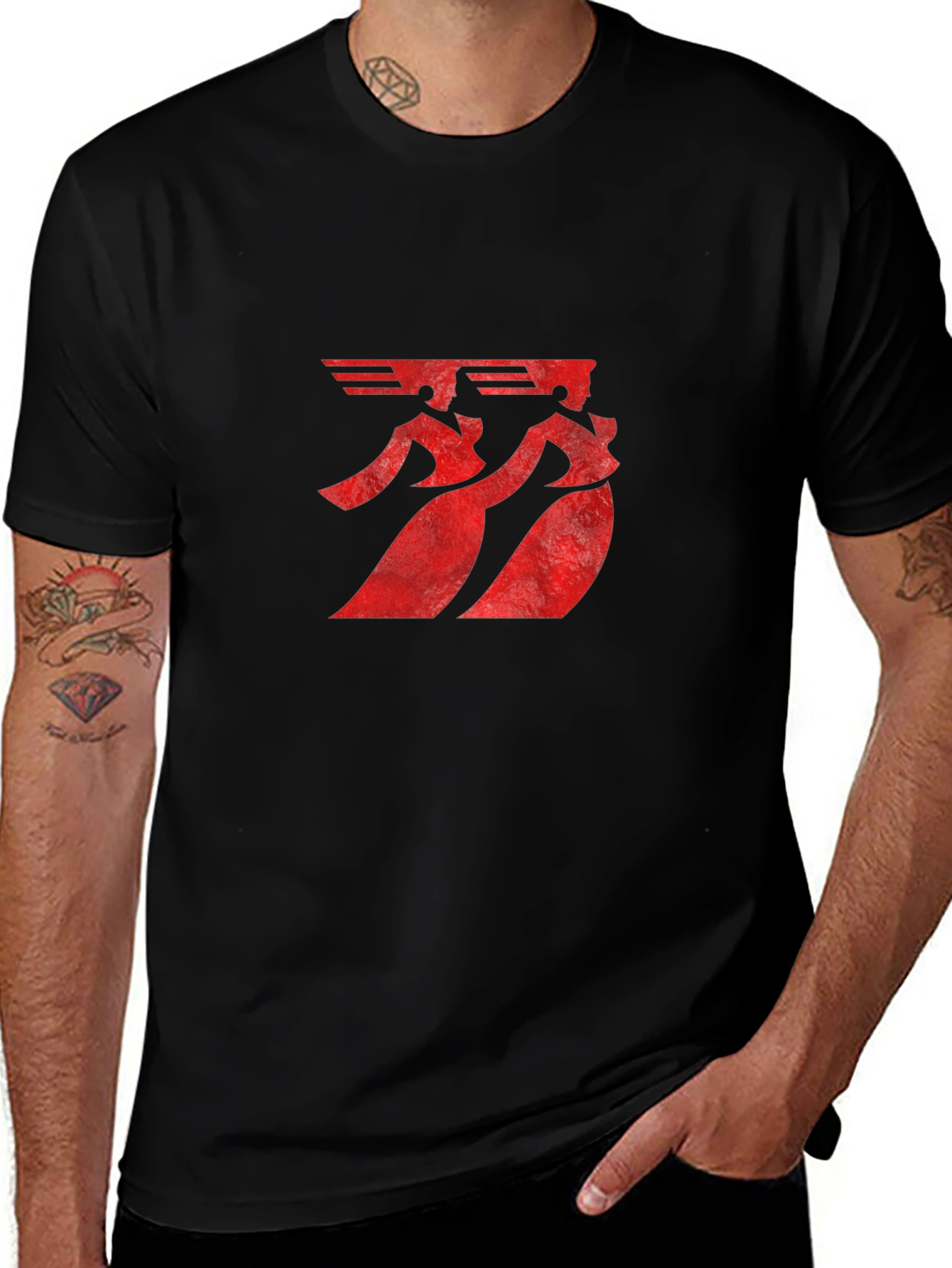 Variant 19 of Men's Graphic Print T-Shirt - Red Symbol Design