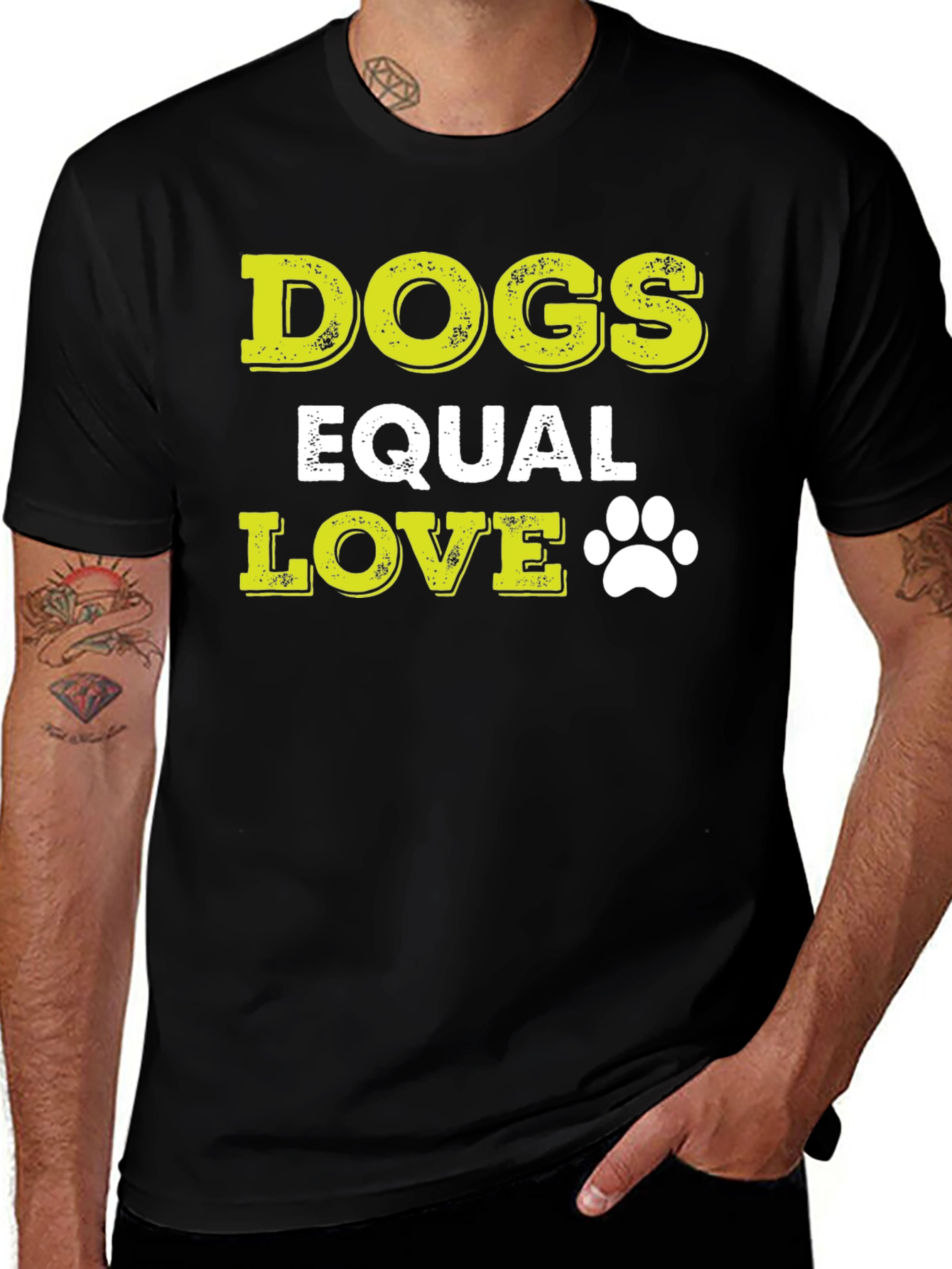 Variant 27 of Dogs Equal Love Graphic Print T-Shirt