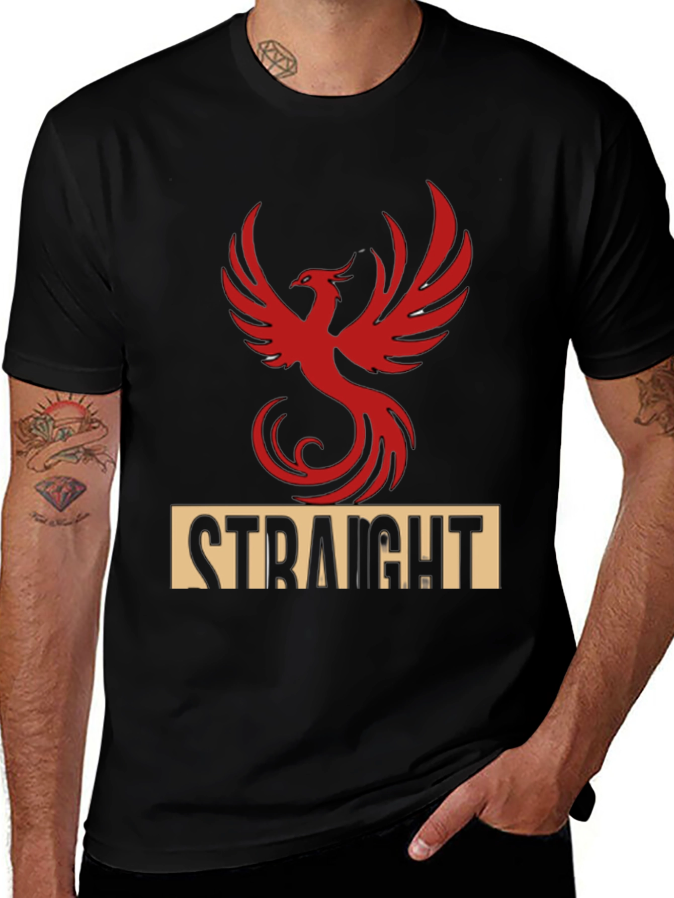 Variant 14 of Straight Phoenix Graphic Tee - Bold Statement T-Shirt