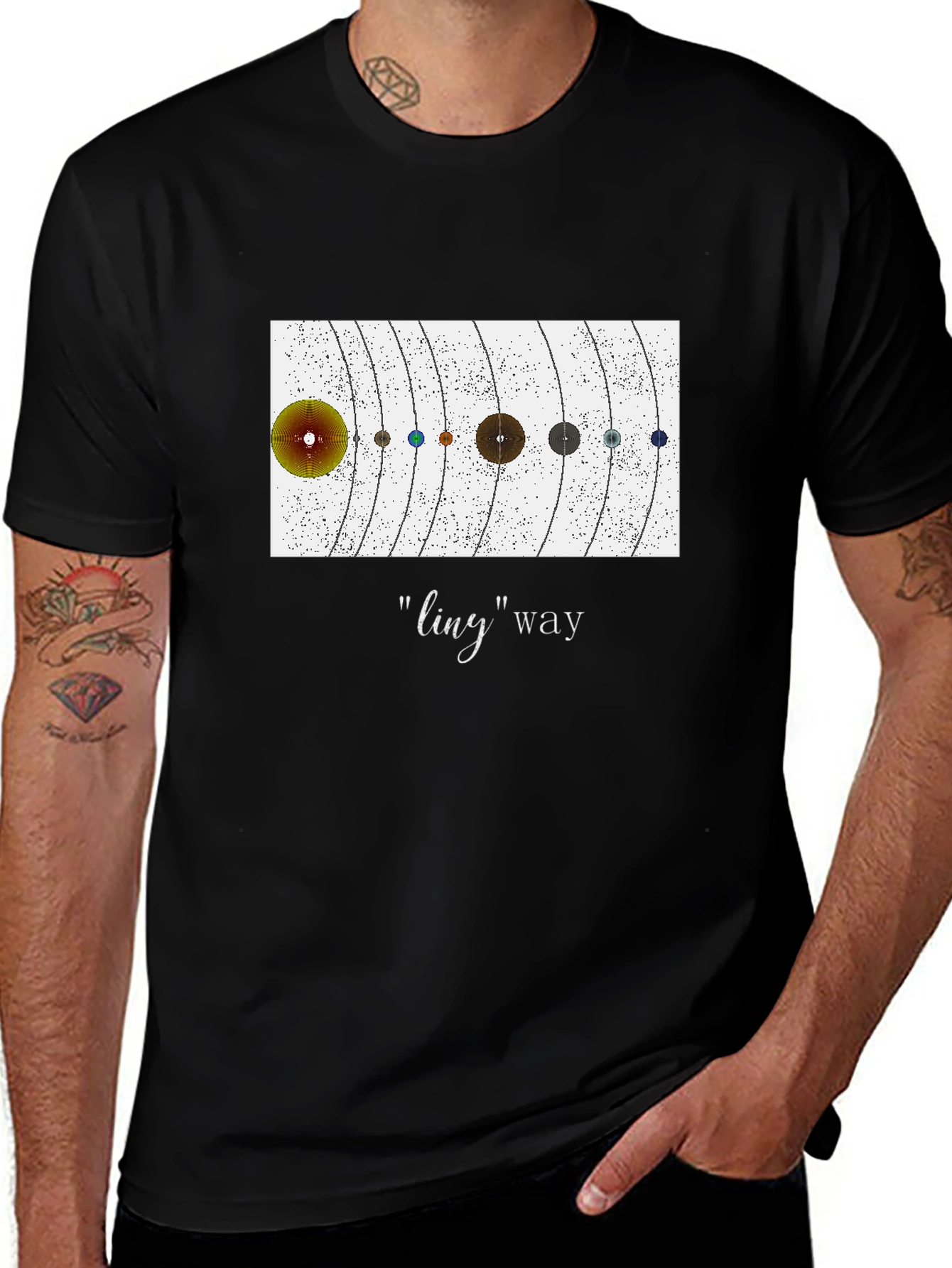 Variant 8 of Planetary System Graphic Tee - 'ling' Way Design