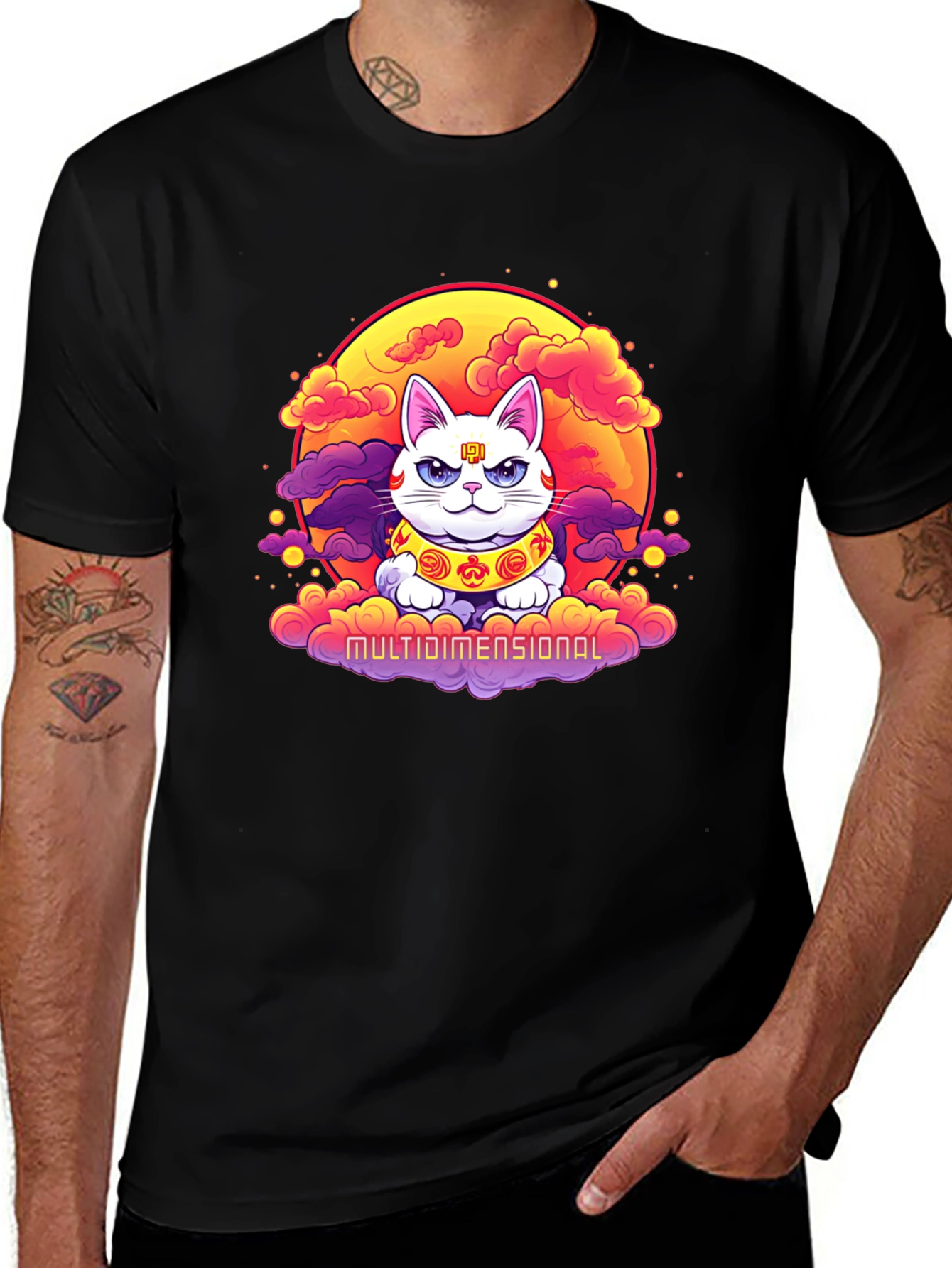 Variant 22 of Multidimensional Lucky Cat Graphic Tee