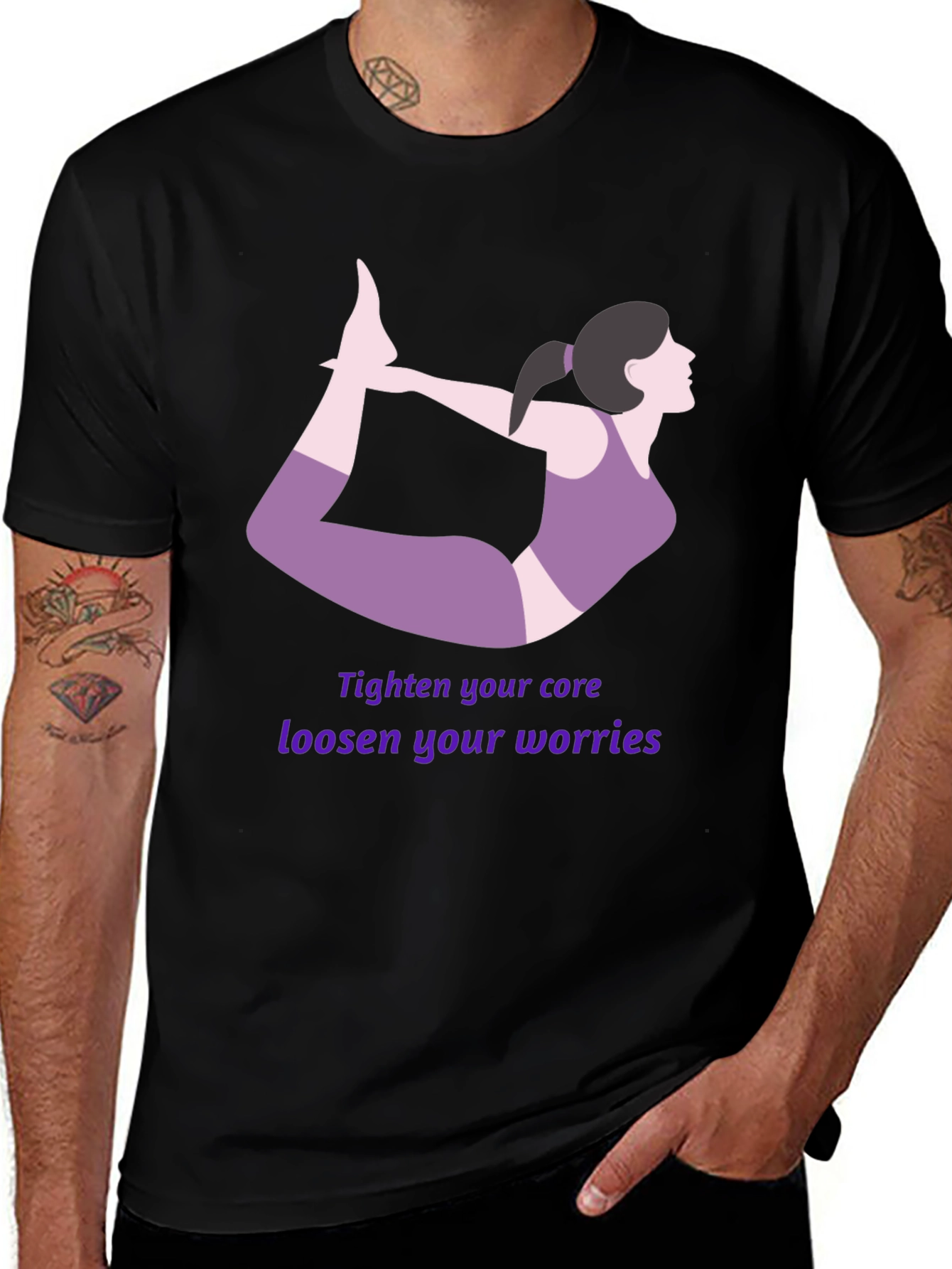Variant 10 of Yoga Pose T-Shirt - Tighten Core, Loosen Worries