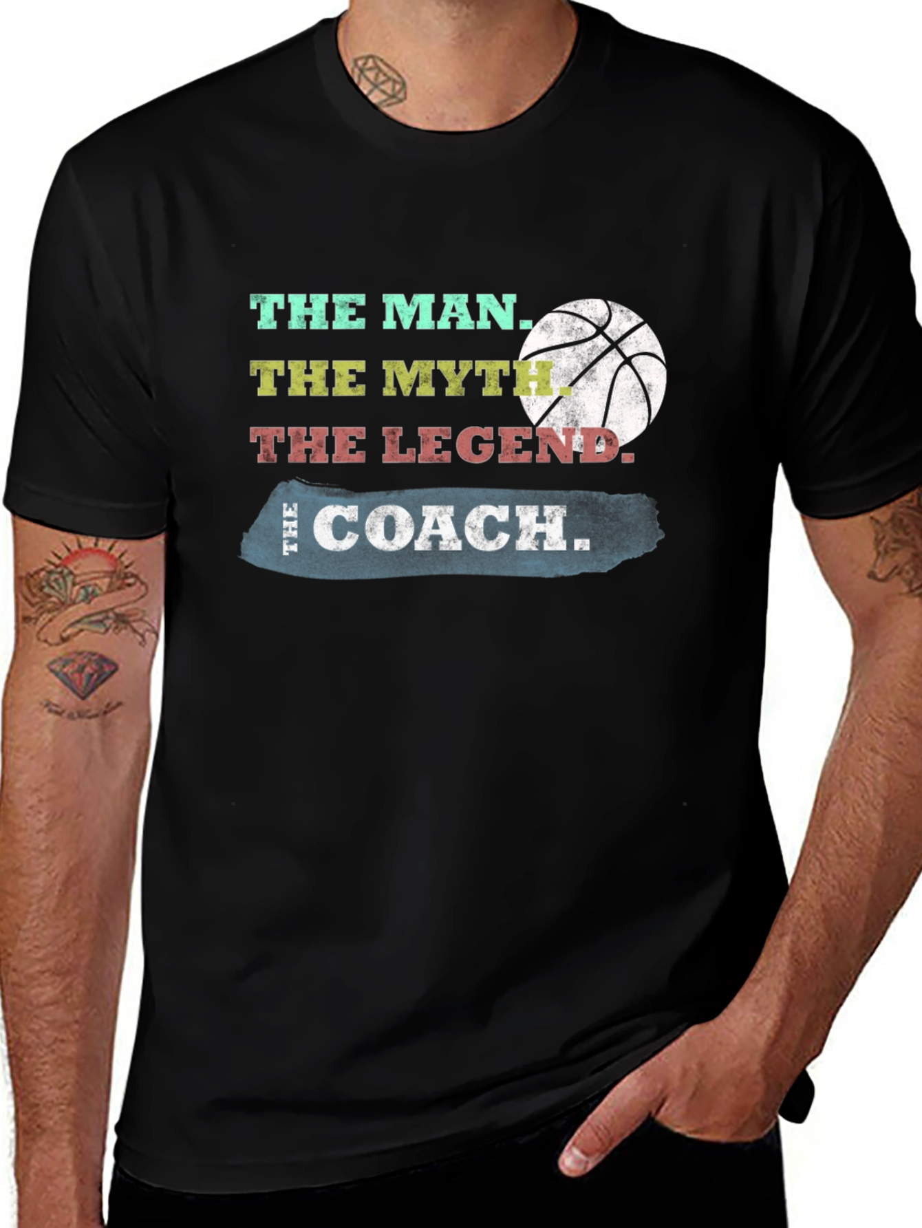 Variant 9 of The Coach T-Shirt: Man Myth Legend Basketball Tee