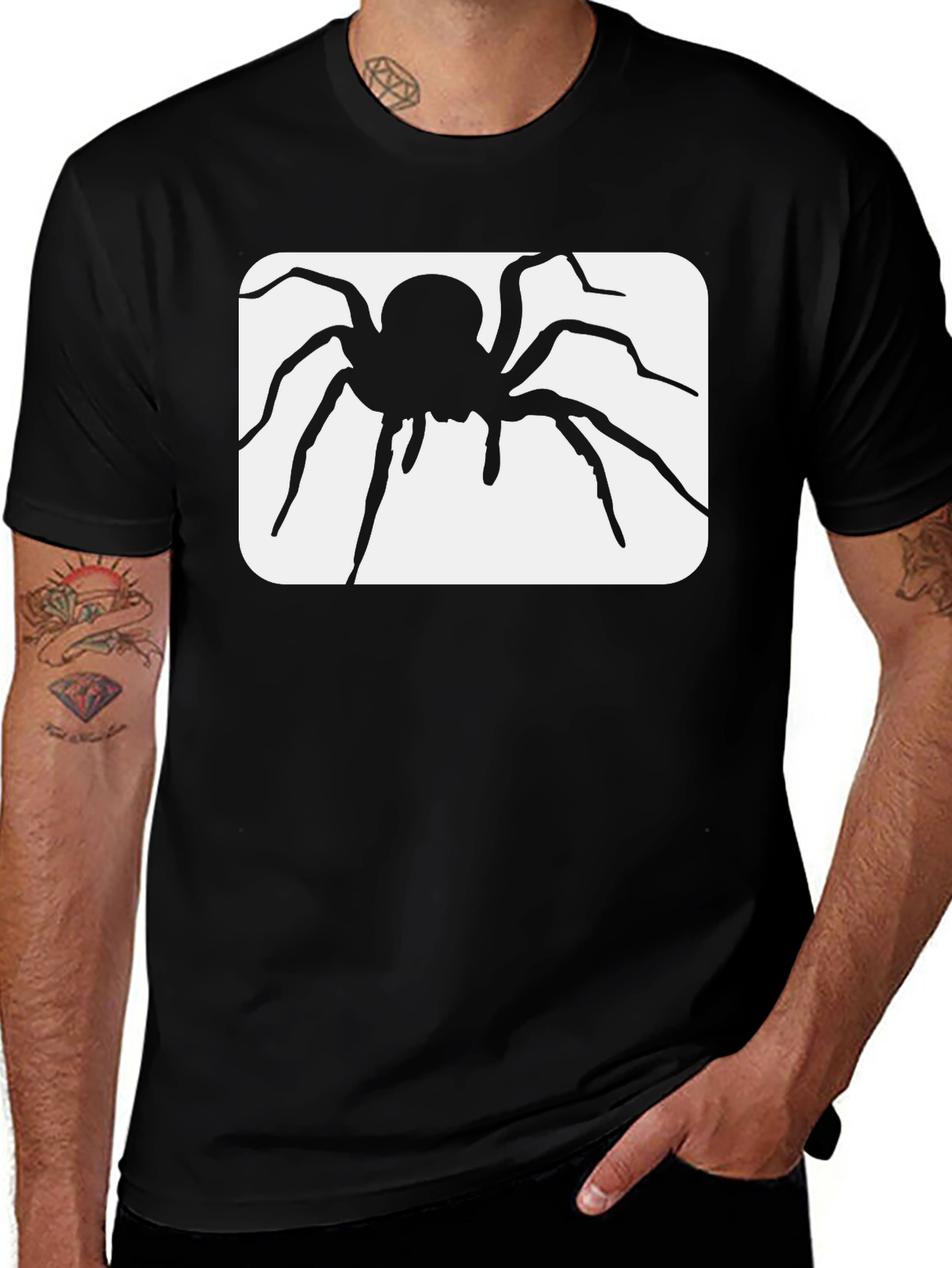 Variant 22 of Spider Graphic Tee - Men's Black T-Shirt