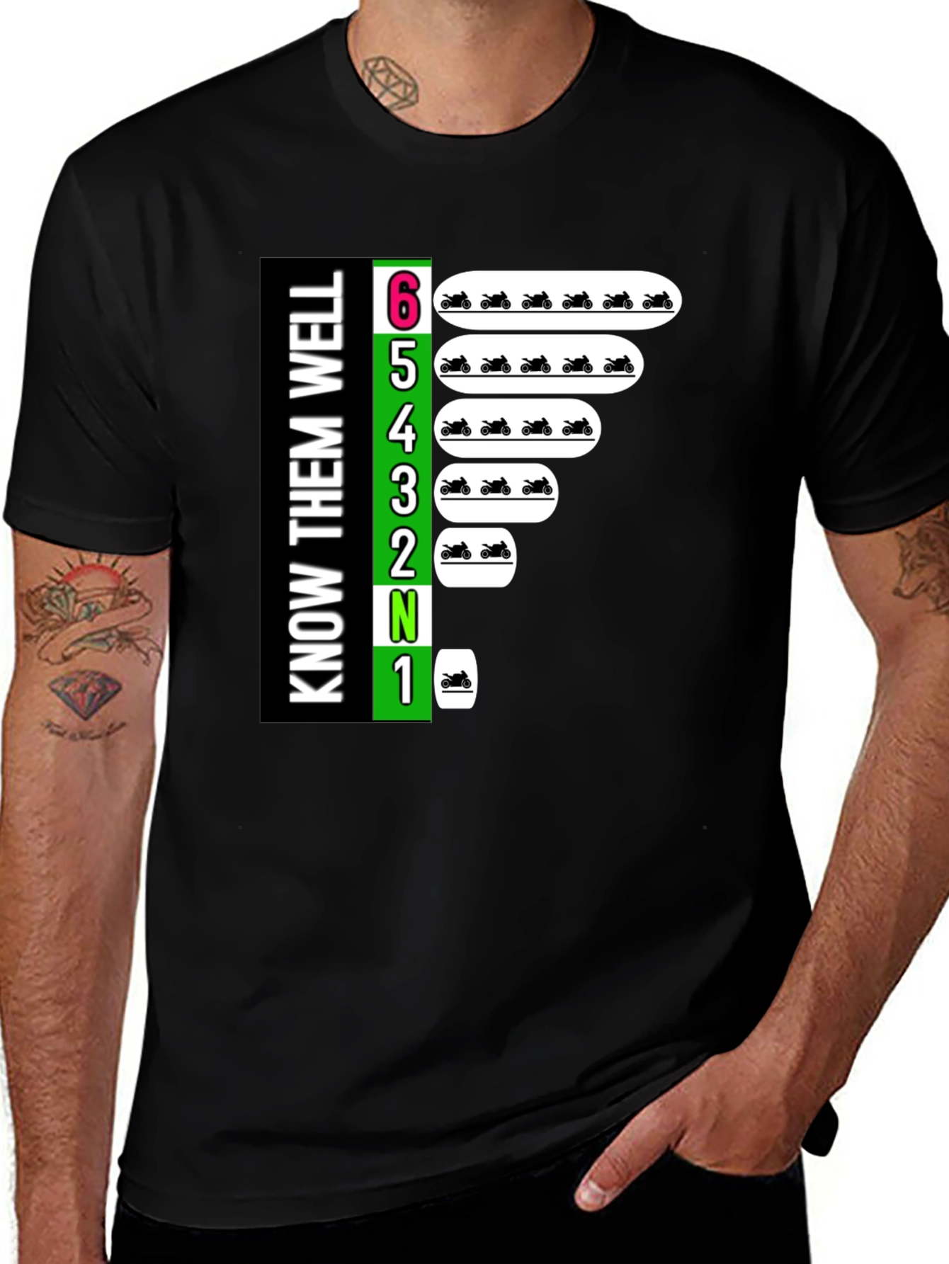 Variant 6 of Know Them Well Motorcycle T-Shirt - Rider Gear