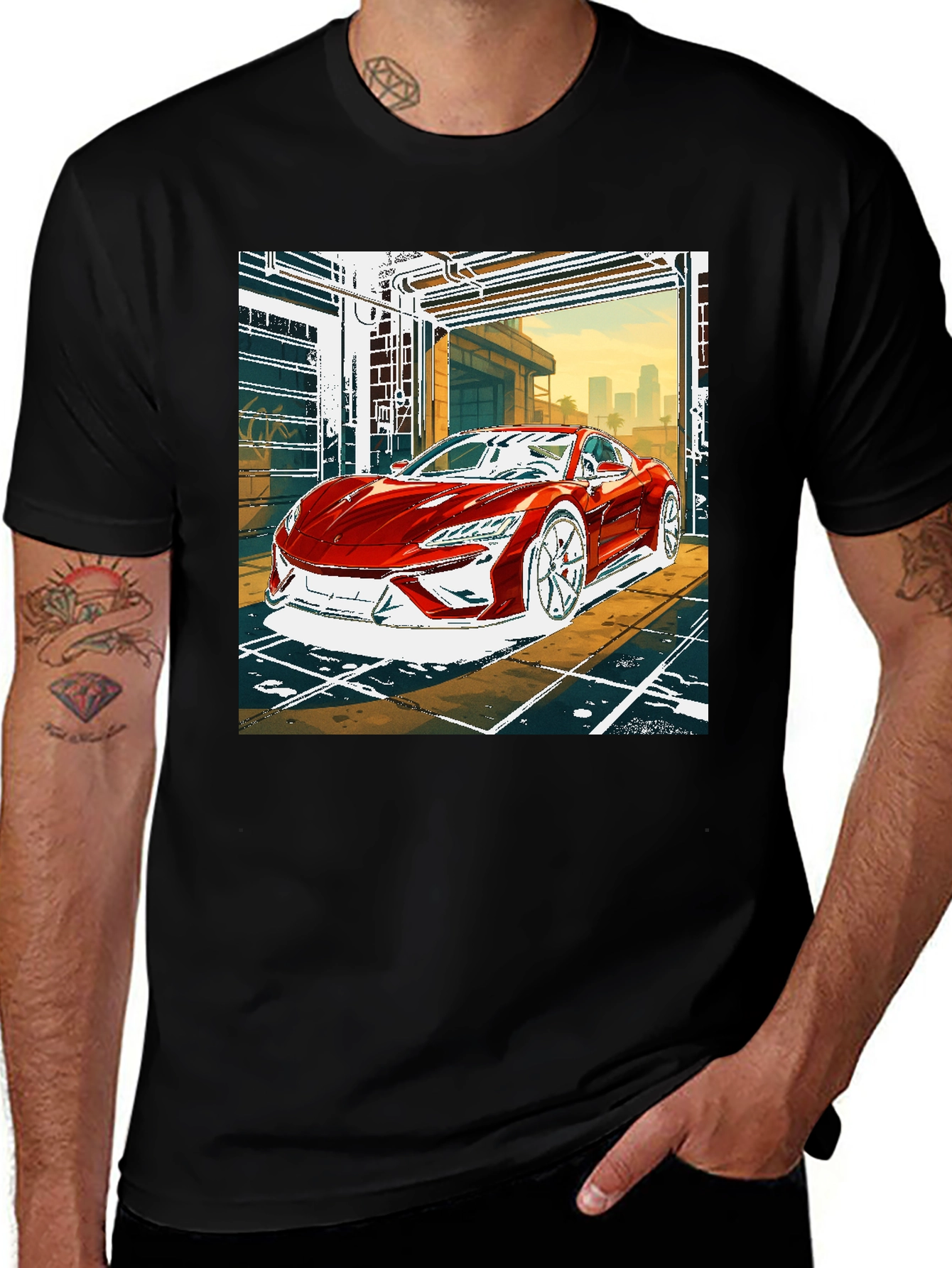 Variant 5 of Red Car Graphic Tee