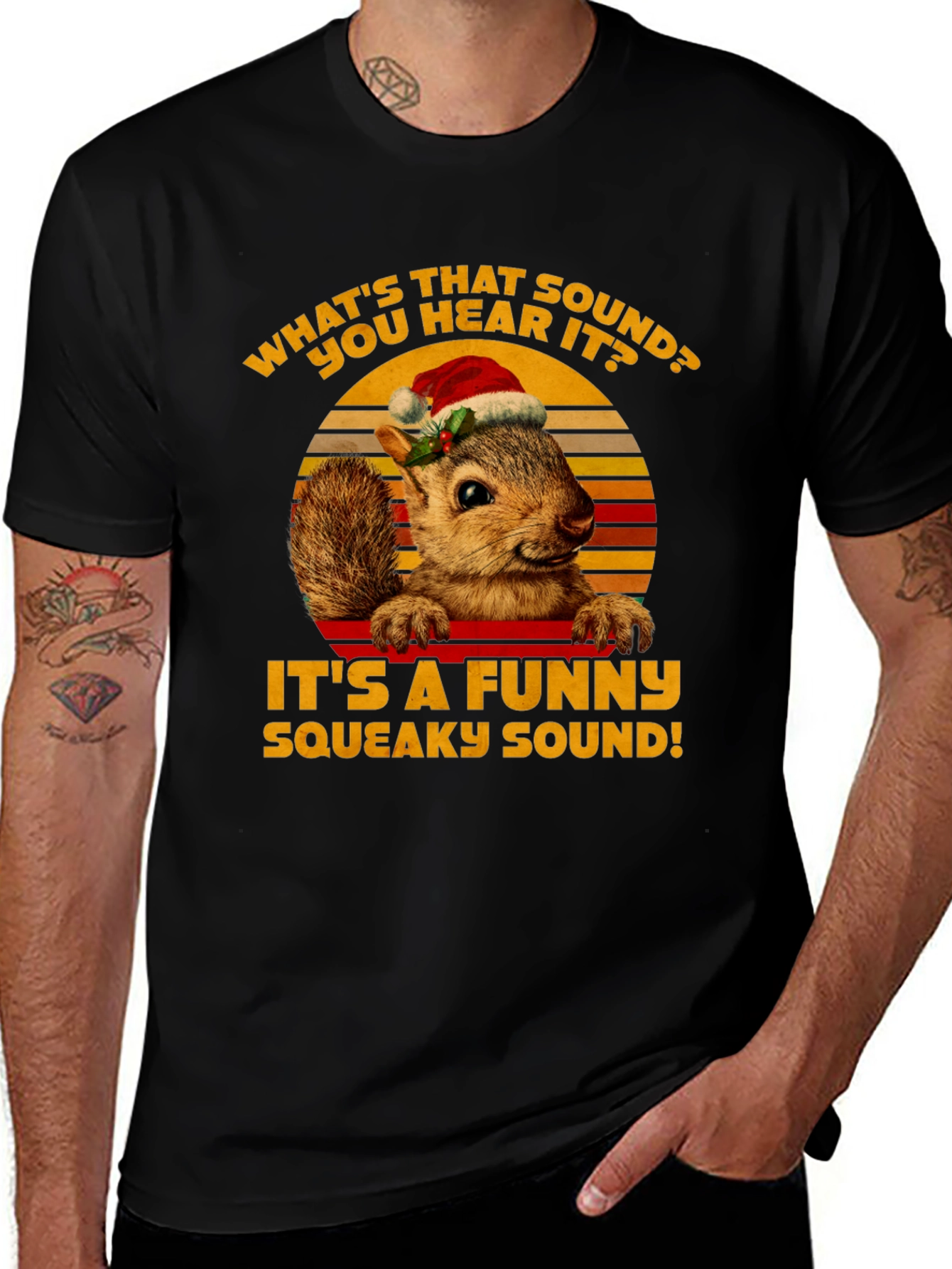 Variant 16 of Funny Squirrel Christmas T-Shirt - Squeaky Sound!