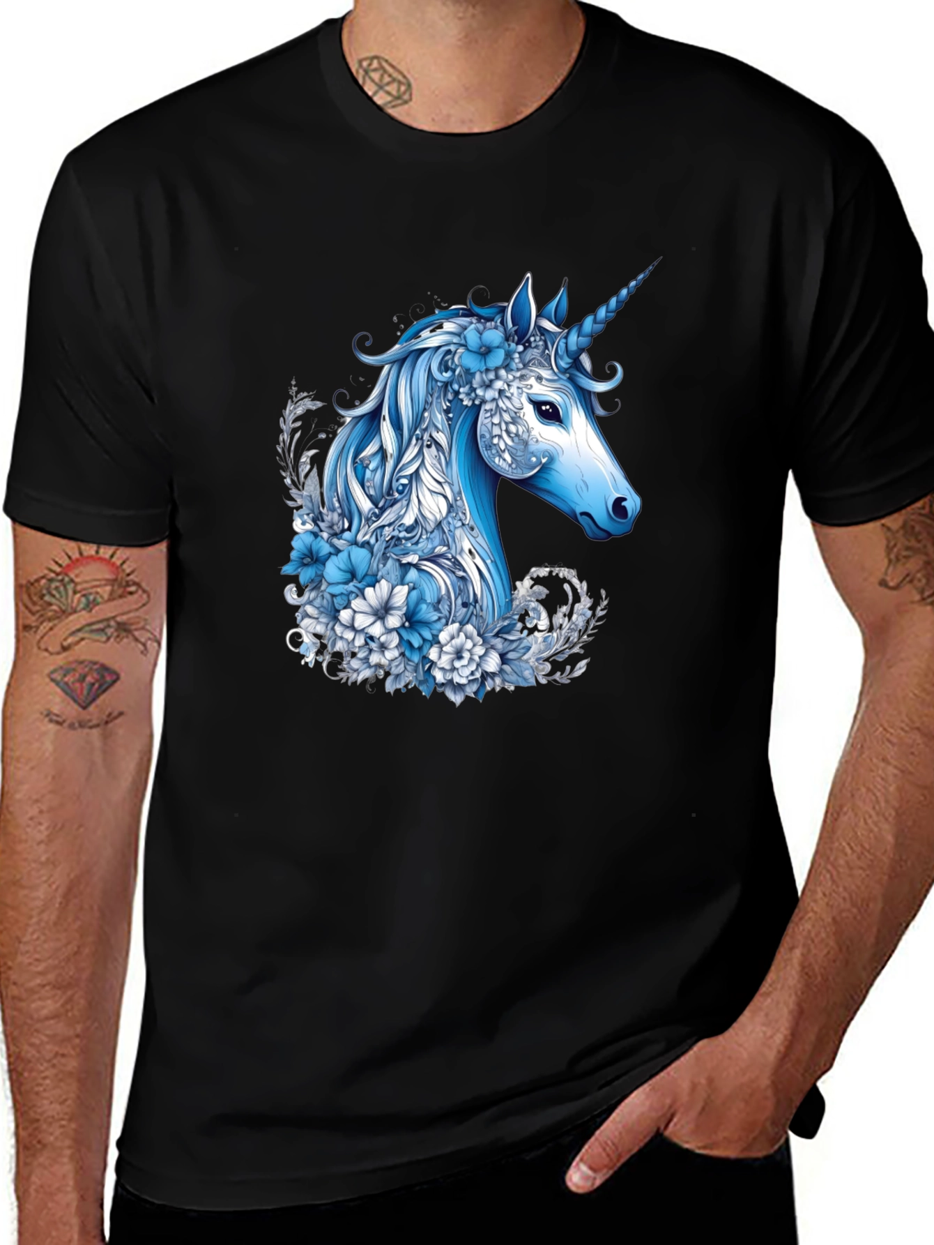 Variant 13 of Unicorn Floral Graphic Tee