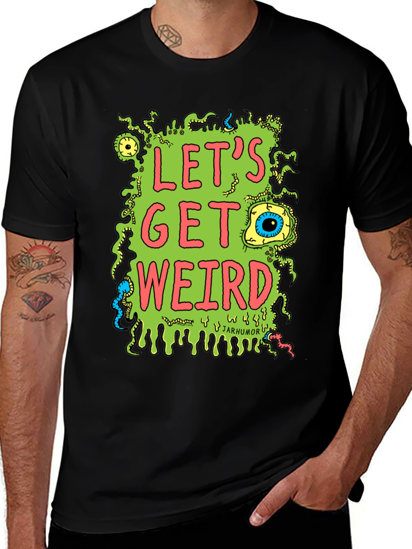 Black Let's Get Weird Graphic T-Shirt main image
