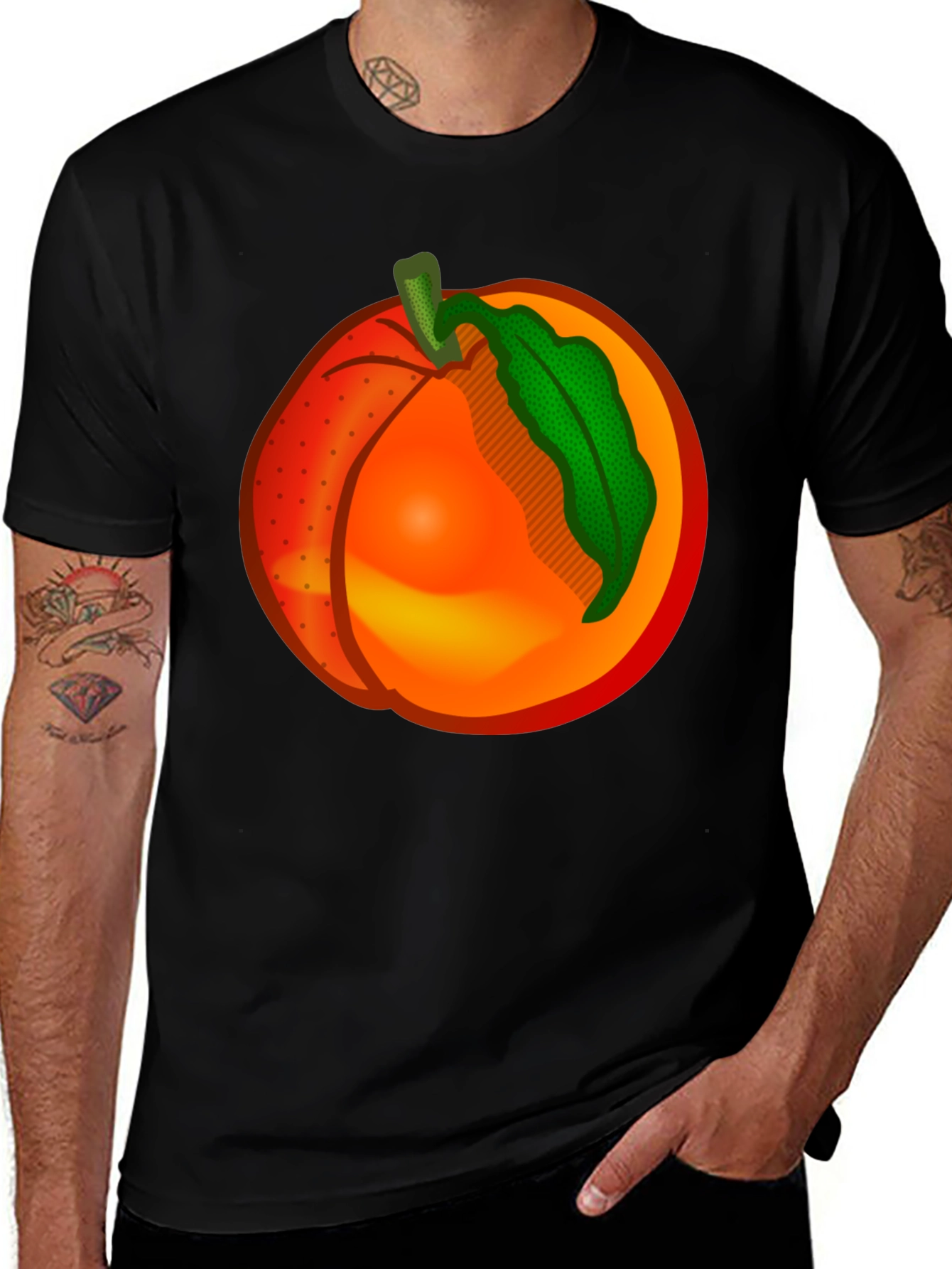Peach Graphic Print T-Shirt
