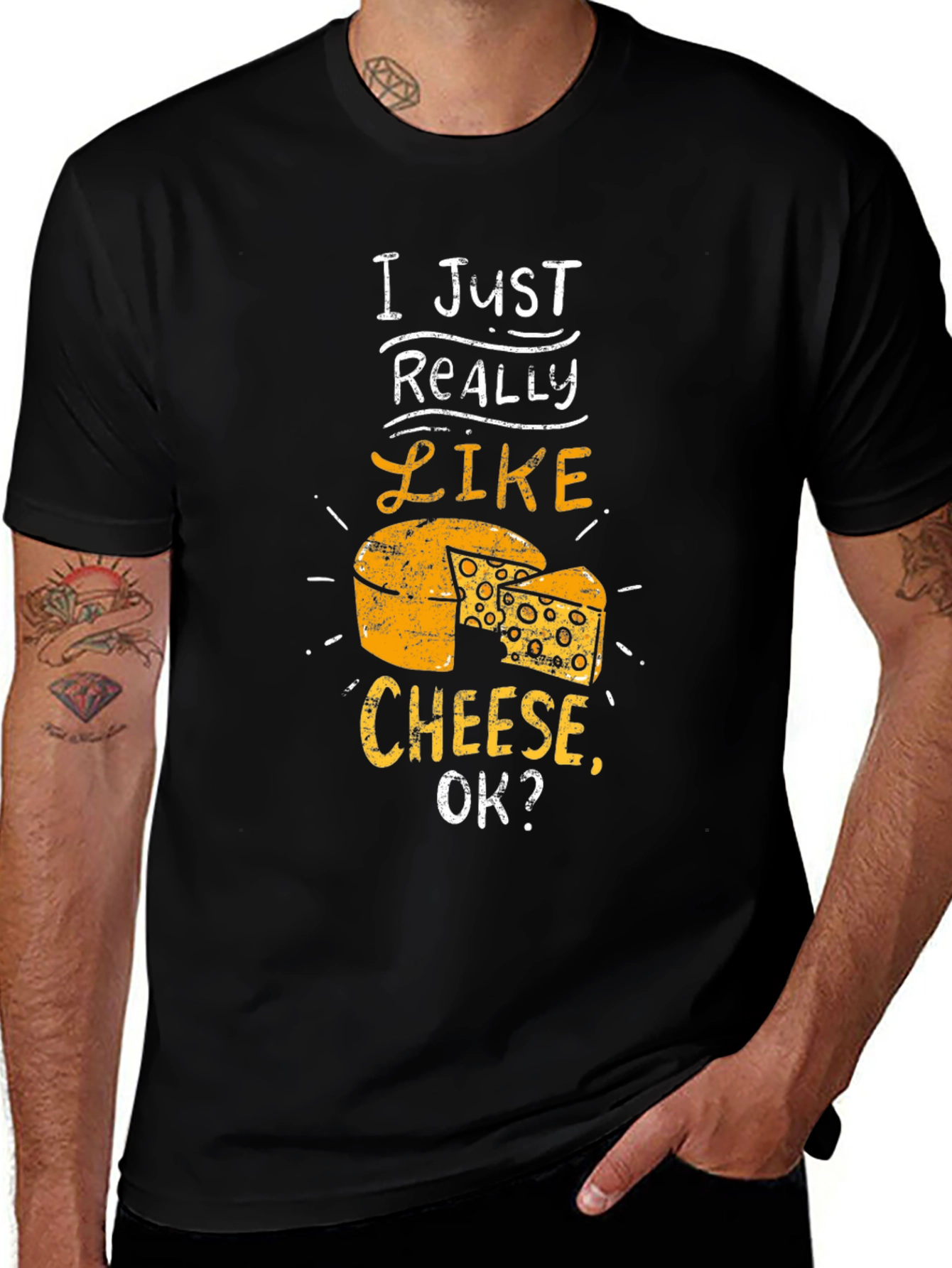 Funny Cheese Lover T-Shirt - I Just Really Like Cheese