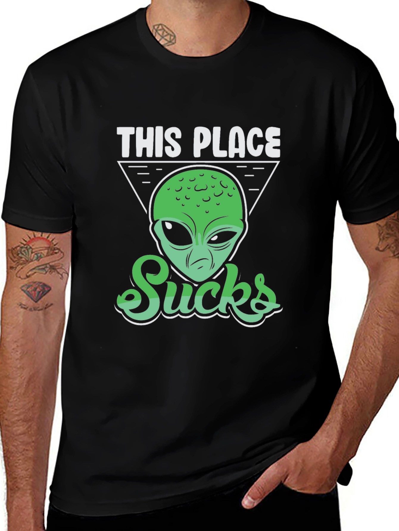 Variant 8 of This Place Sucks Alien Graphic Tee