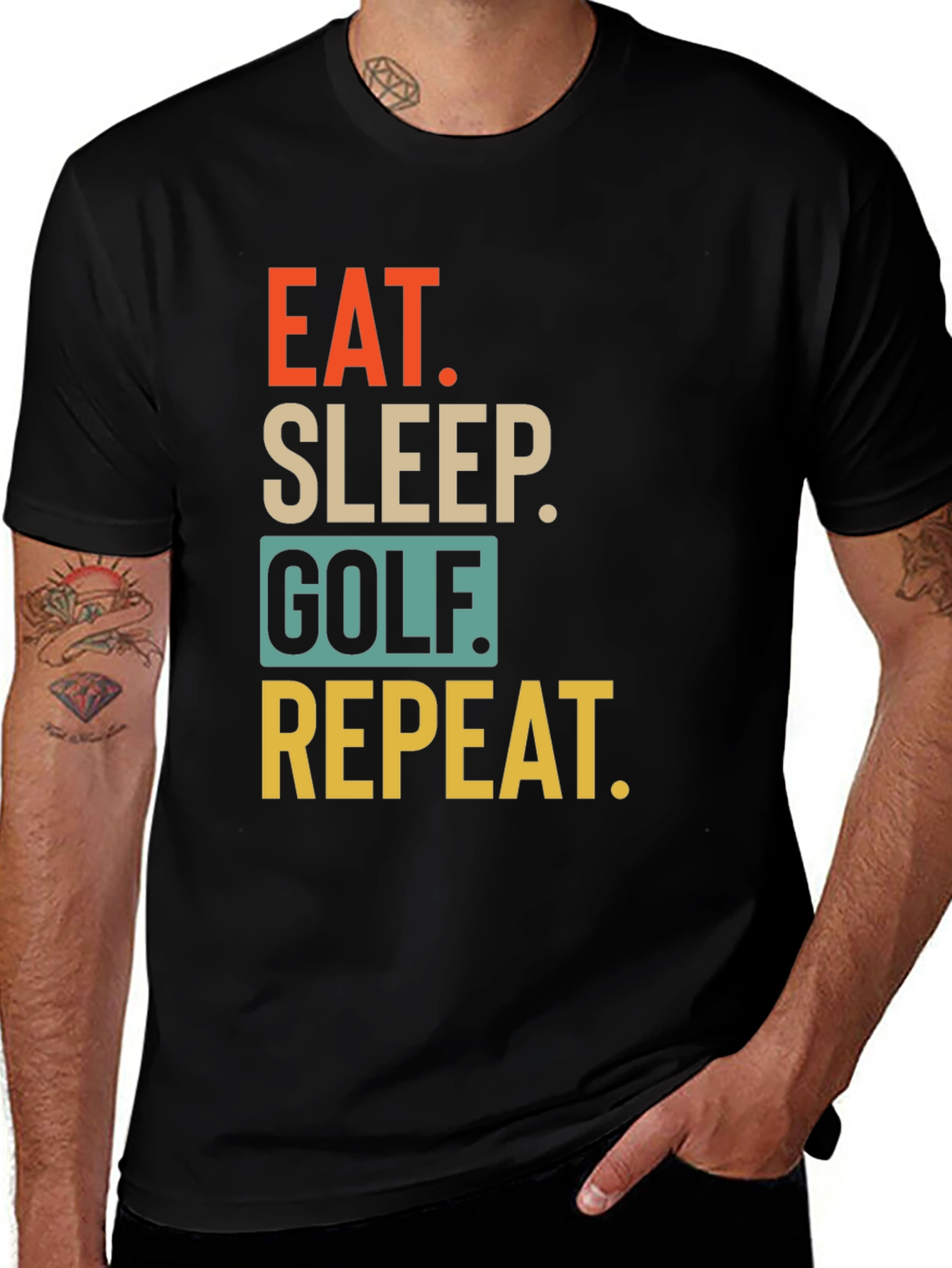Variant 9 of Eat Sleep Golf Repeat T-Shirt - Golfing Passion