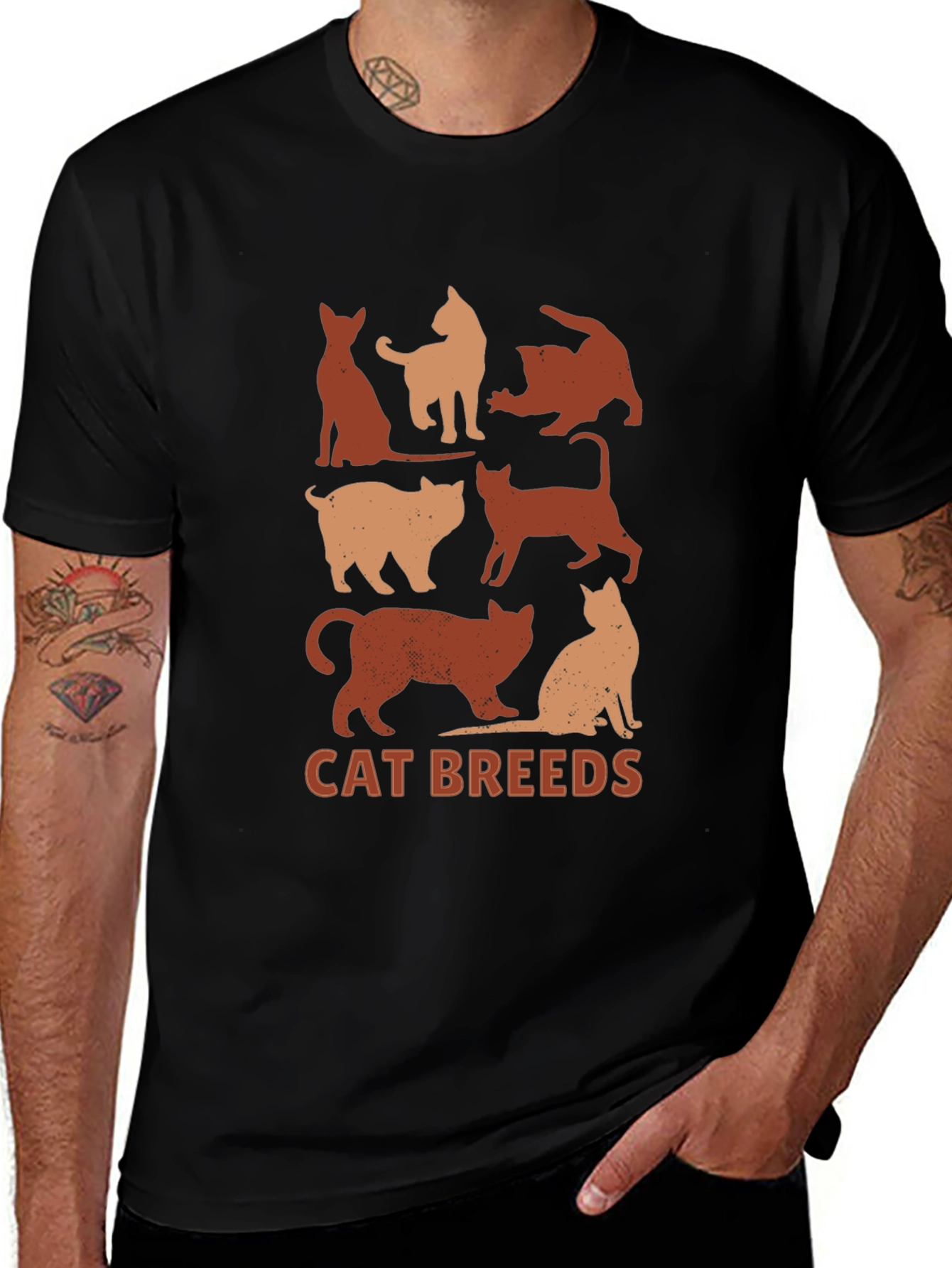 Variant 25 of Cat Breeds Graphic T-Shirt - Unisex Cotton Tee