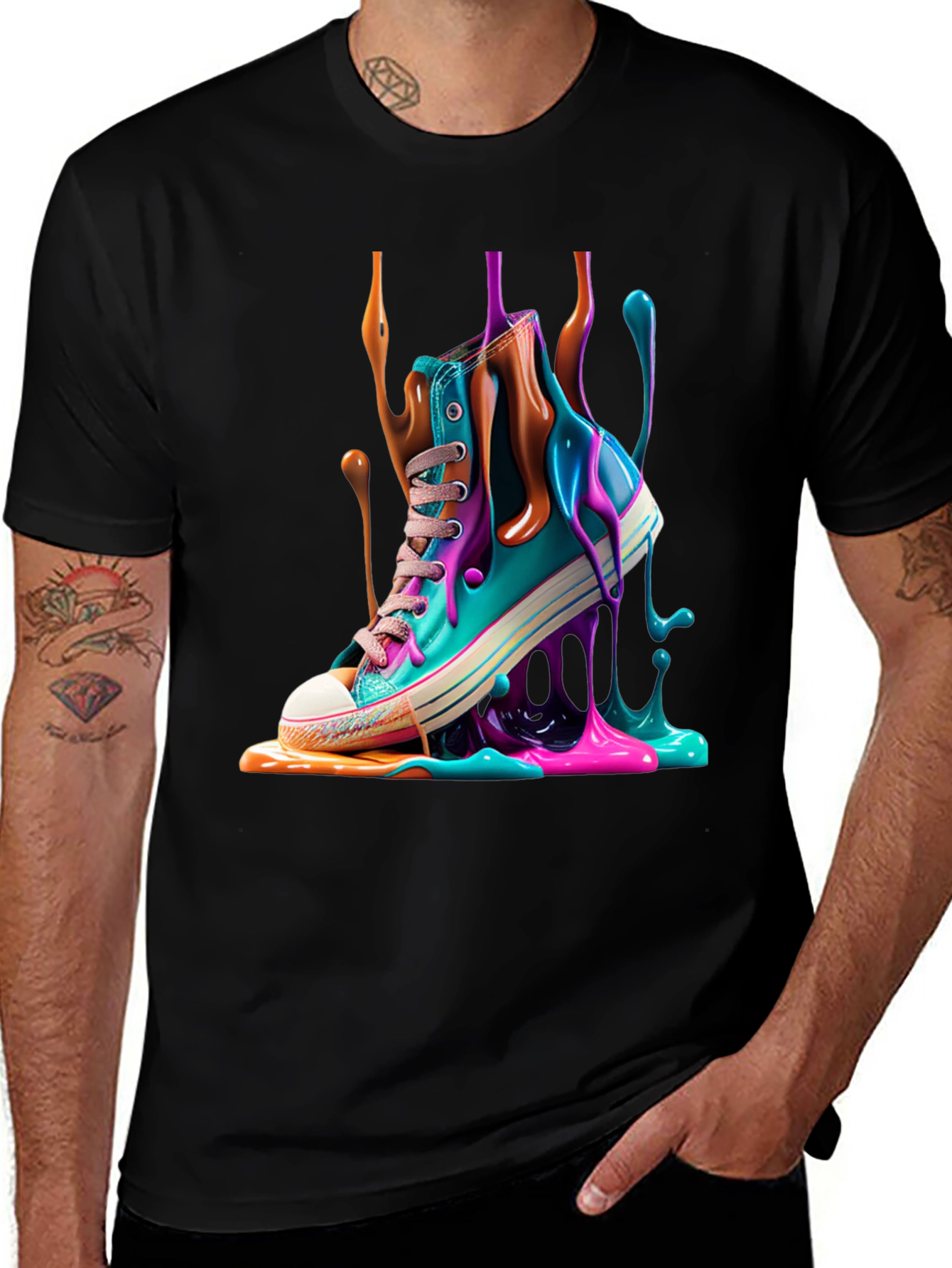 Variant 30 of Paint Drip Sneaker Graphic Tee