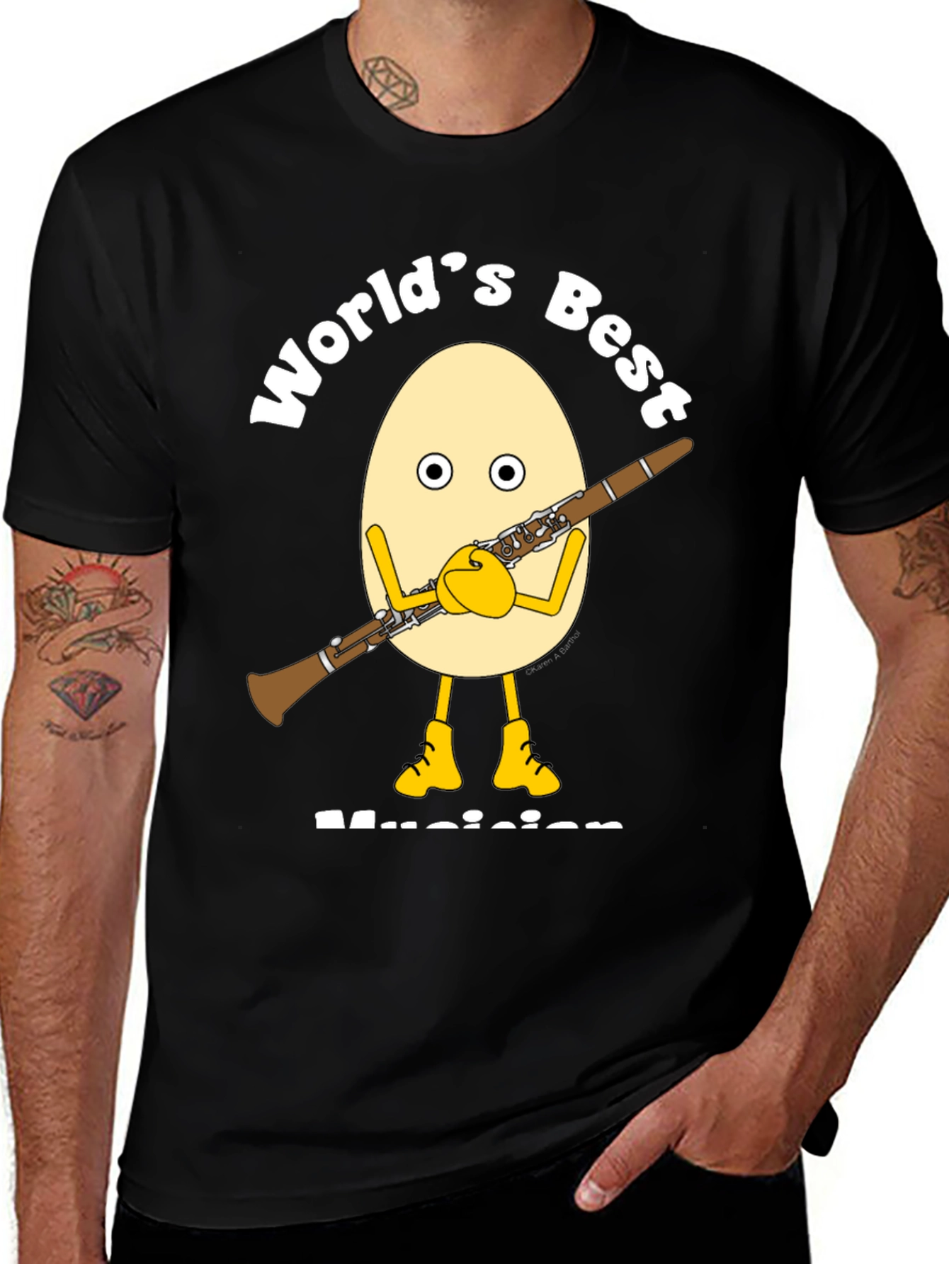 Variant 29 of World's Best Musician Egg Humor T-Shirt
