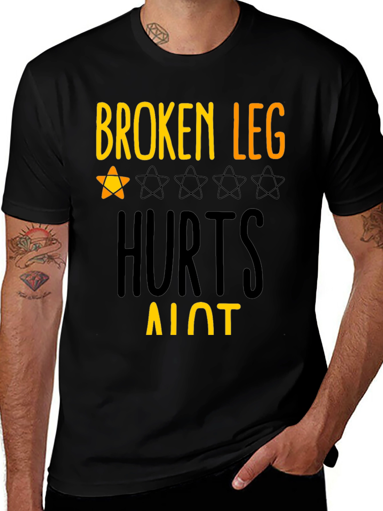 Black Broken Leg Hurts Alot Graphic Tee main image