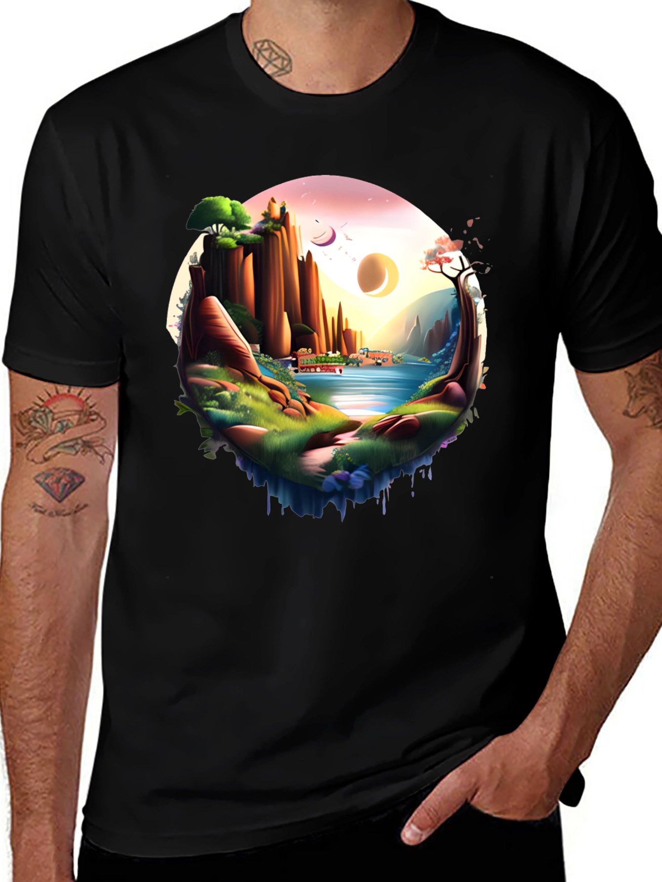 Variant 11 of Fantasy Landscape Graphic Print T-Shirt