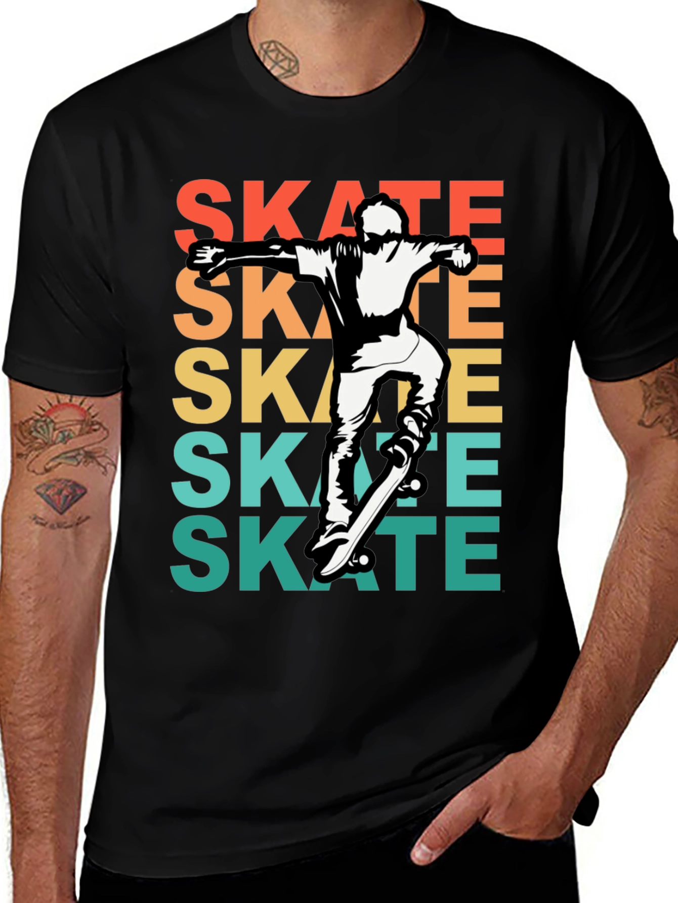 Variant 24 of Retro Skate T-Shirt - Cool Skater Design