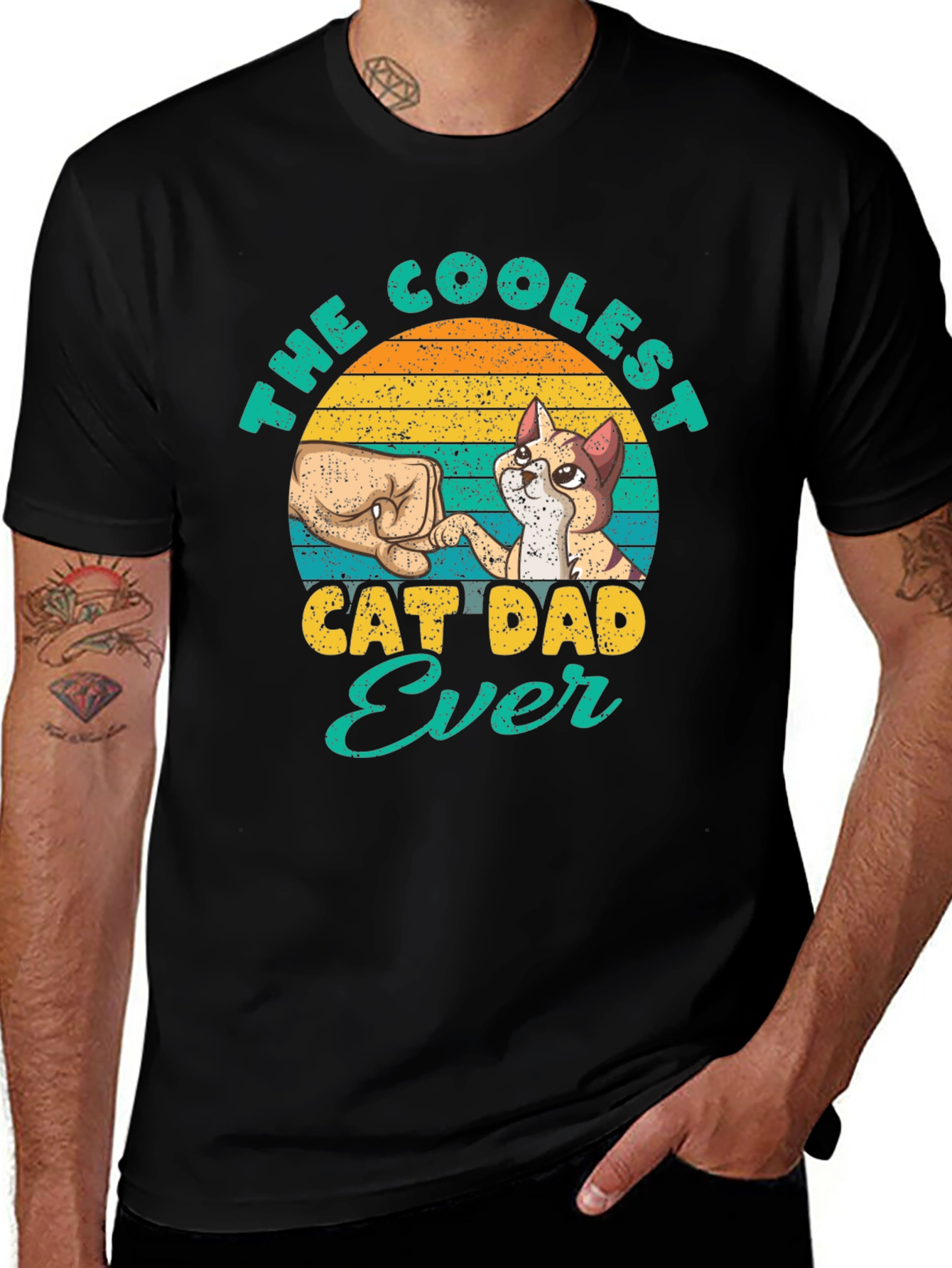 Variant 4 of Coolest Cat Dad Ever Graphic T-Shirt